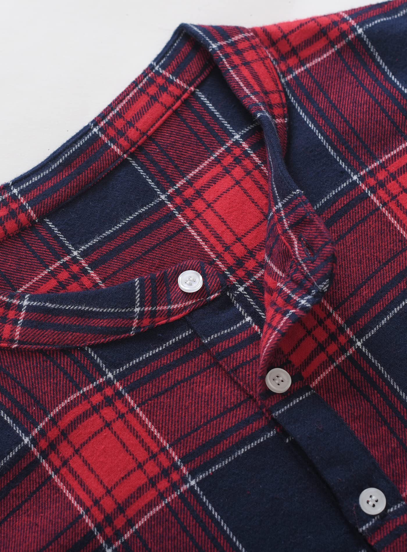 Latuza Men's Long Sleeves Cotton Flannel Nightshirt Nightgown, Red, X-Large