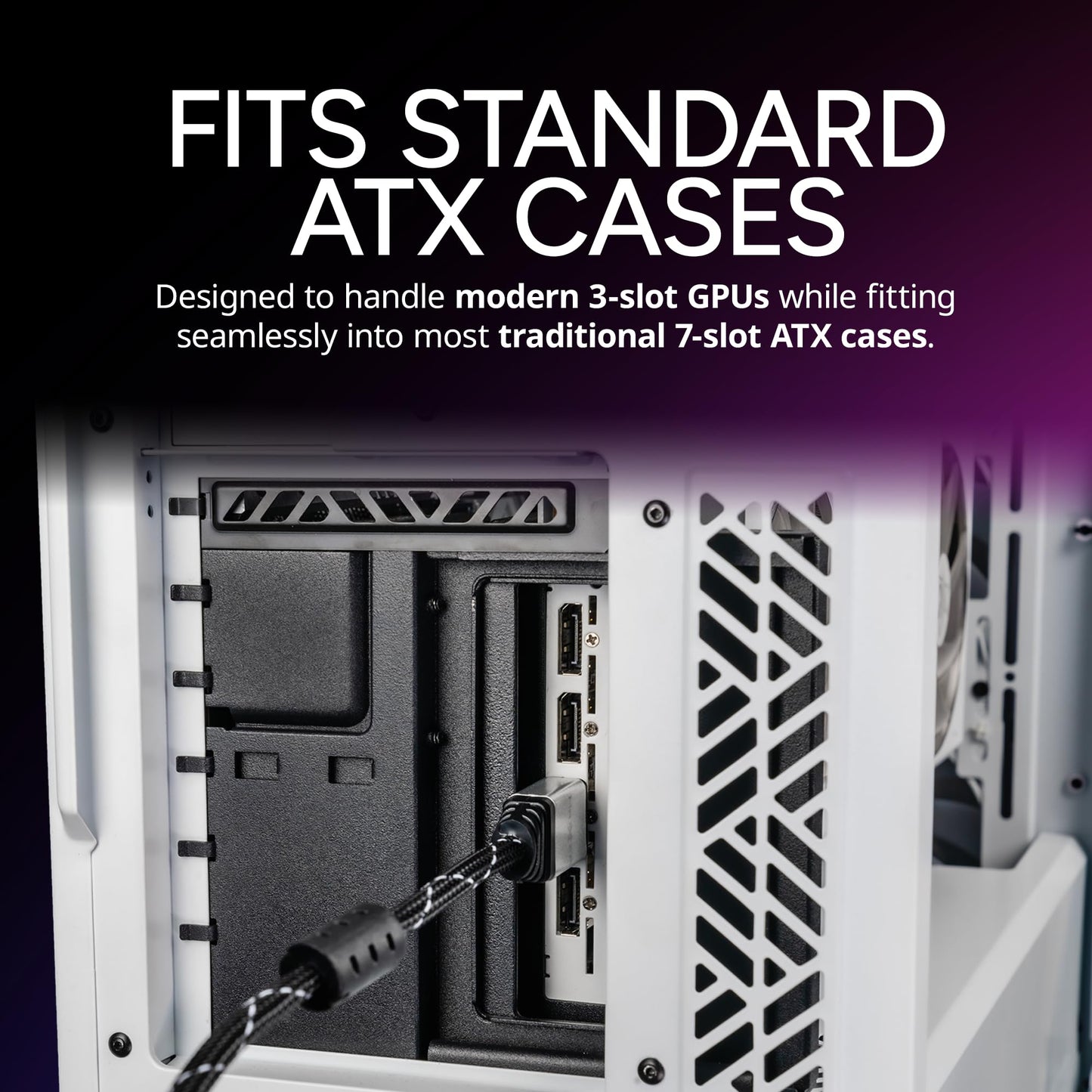 Cooler Master MasterAccessory Vertical GPU Card Holder Kit V3 Black, Premium Riser Cable PCI-E 4.0 x16-165mm, PCIe 3.0 Compatible, Adjustable Length for E-ATX|ATX|Micro ATX Case (MCA-U000R-KFVK03)