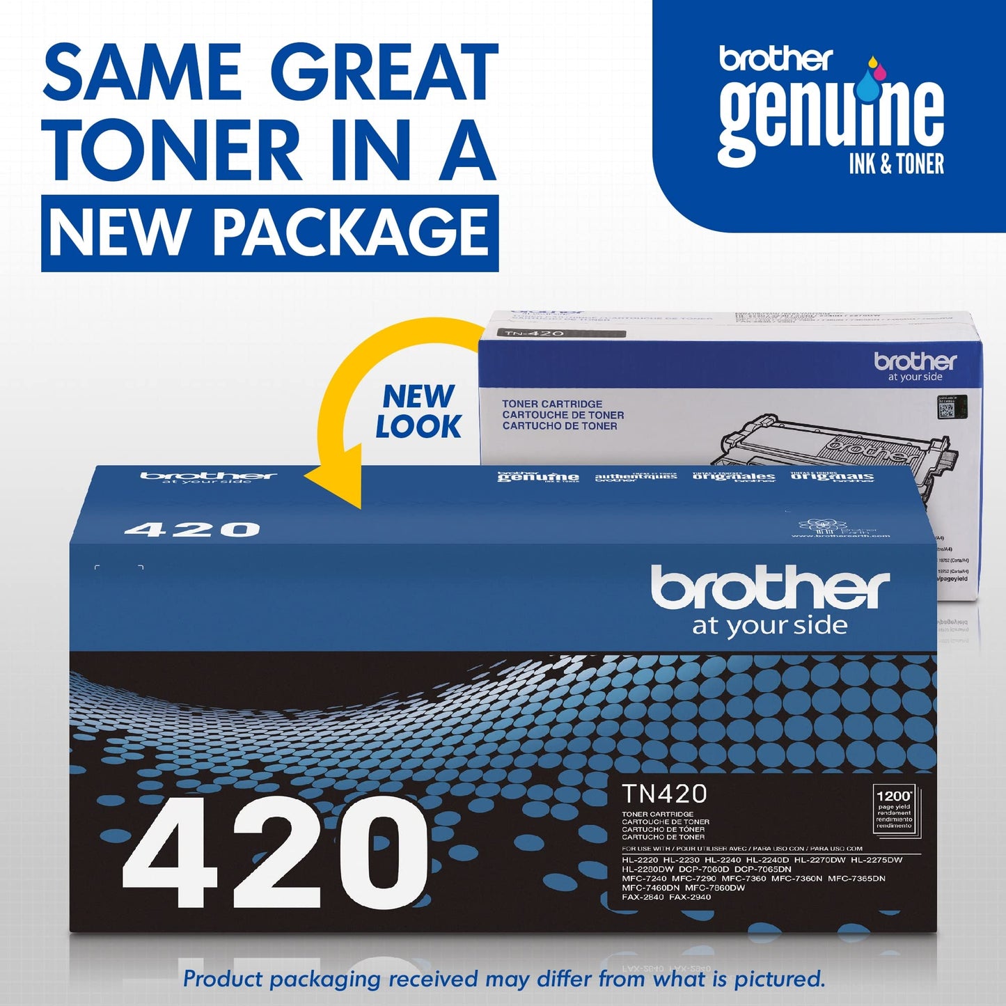 Brother original TN420 Standard Yield Black Toner Cartridge, original toner replacement cartridges, for Brother laser printers DCP-7060D, FAX-2840, HL-2230, HL-2240, MFC-7240, MFC-7360N and more