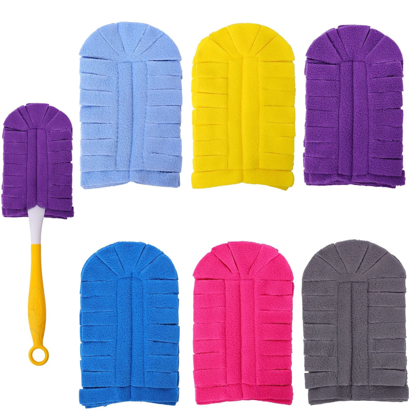 Flammi 360° Fleece Duster Refills for Swiffer, Reusable Duster Refills Heavy Duty Compatible with Swiffer Hand Duster (6 Pack-Mixed Color)