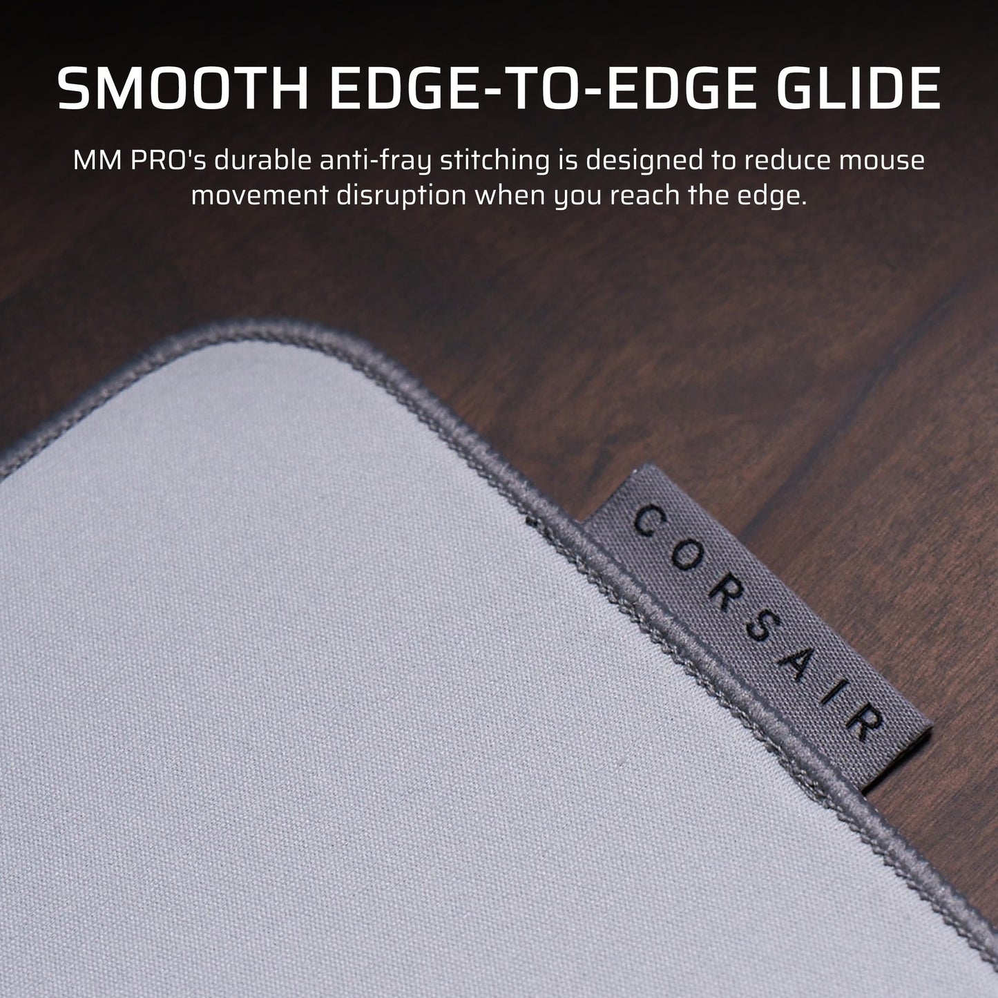 CORSAIR MM PRO Control Cloth Medium Gaming Mouse Pad – Esports-Tuned Surface for Precision & Micro-Adjustments, 4mm Thick Non-Slip Base, Durable Stitched Edges – Gray