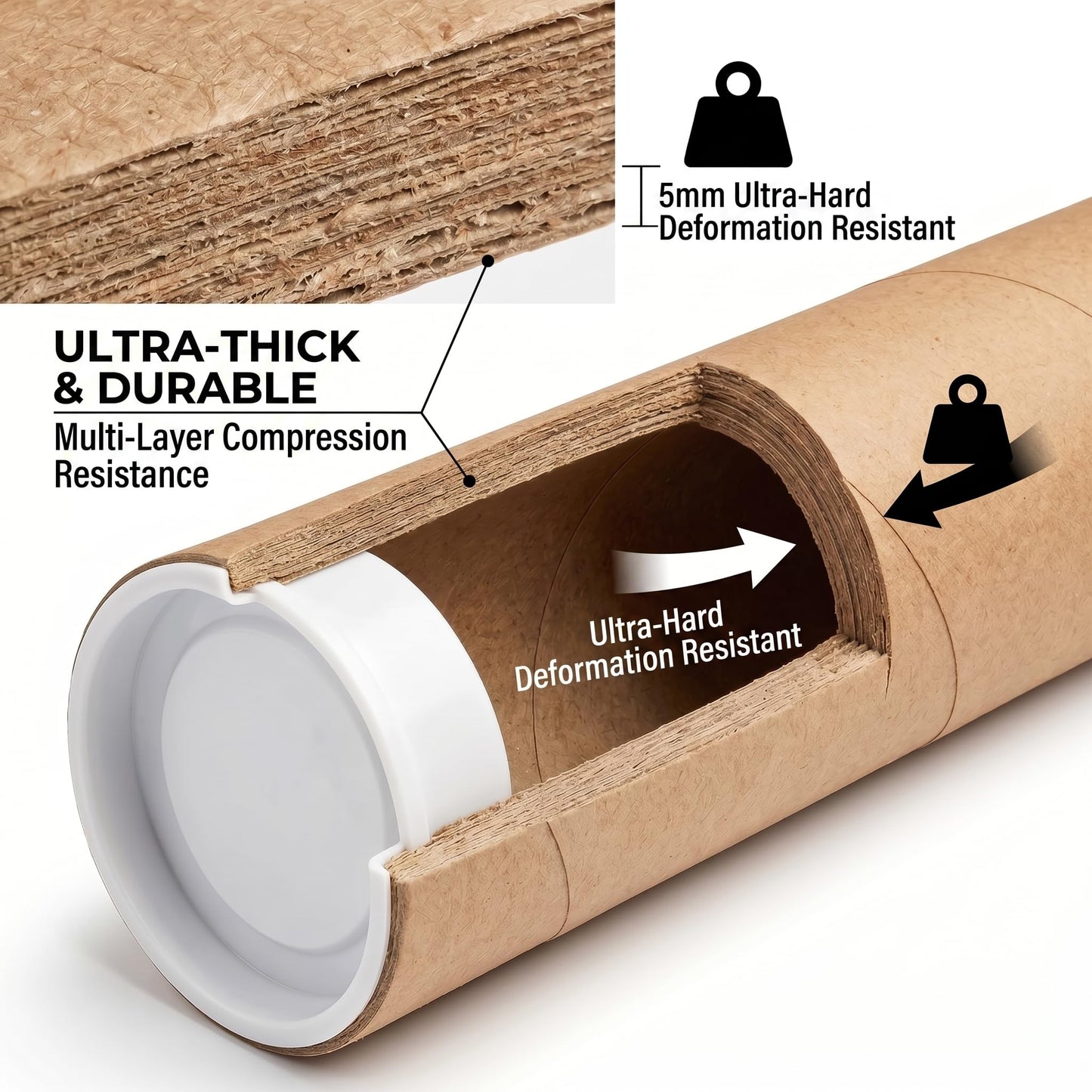 Anscher 12-Pack Shipping Mailing Cardboard Tubes with Caps, 2x15-Inch Kraft Paper Poster Tubes Mailing are essential for safely shipping documents, posters, artwork, and other delicate items.