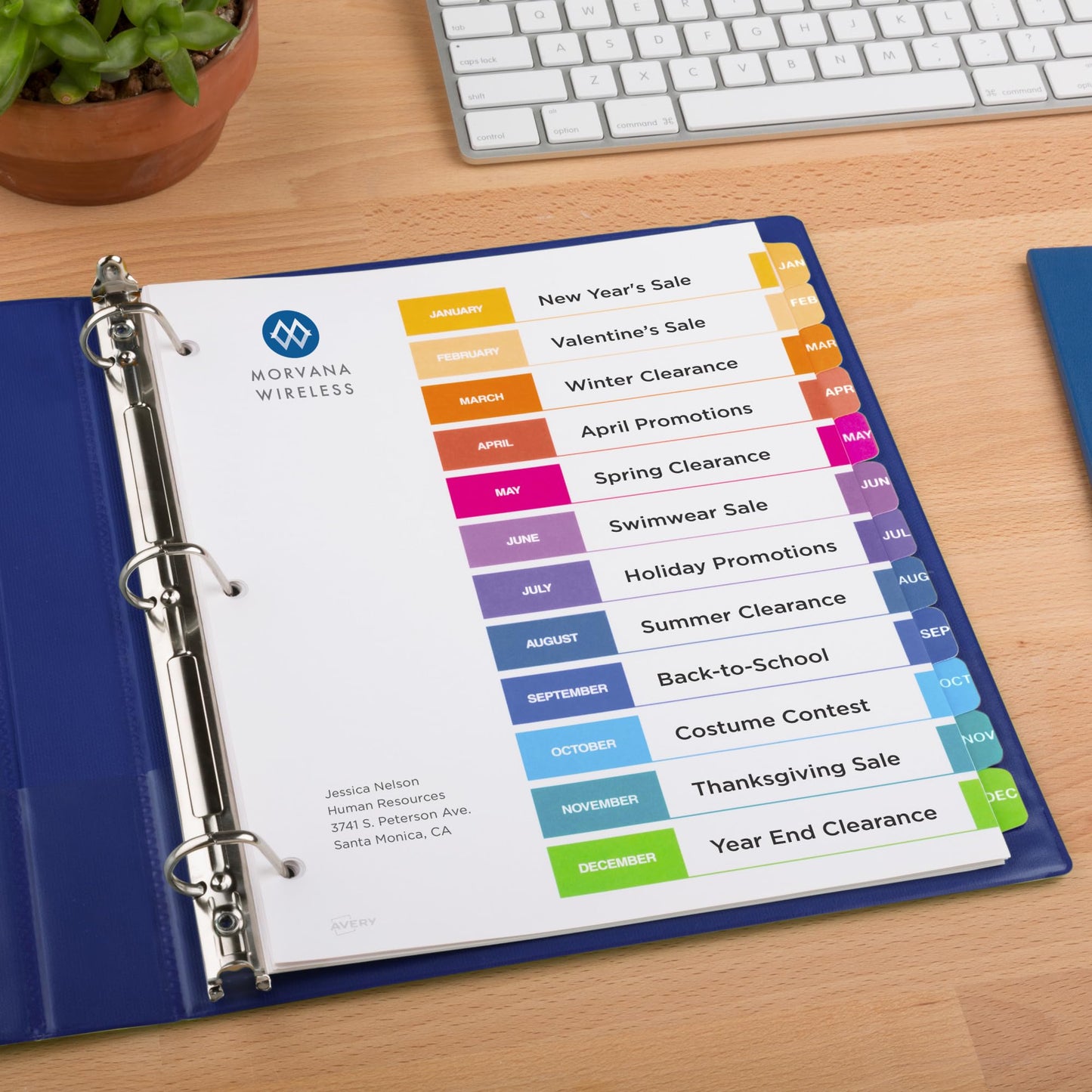 Avery Ready Index Table of Content Monthly Dividers for Laser/Inkjet Printers, Jan-Dec, 12-Tab, Multi-Colour, 6 Set, (11830)