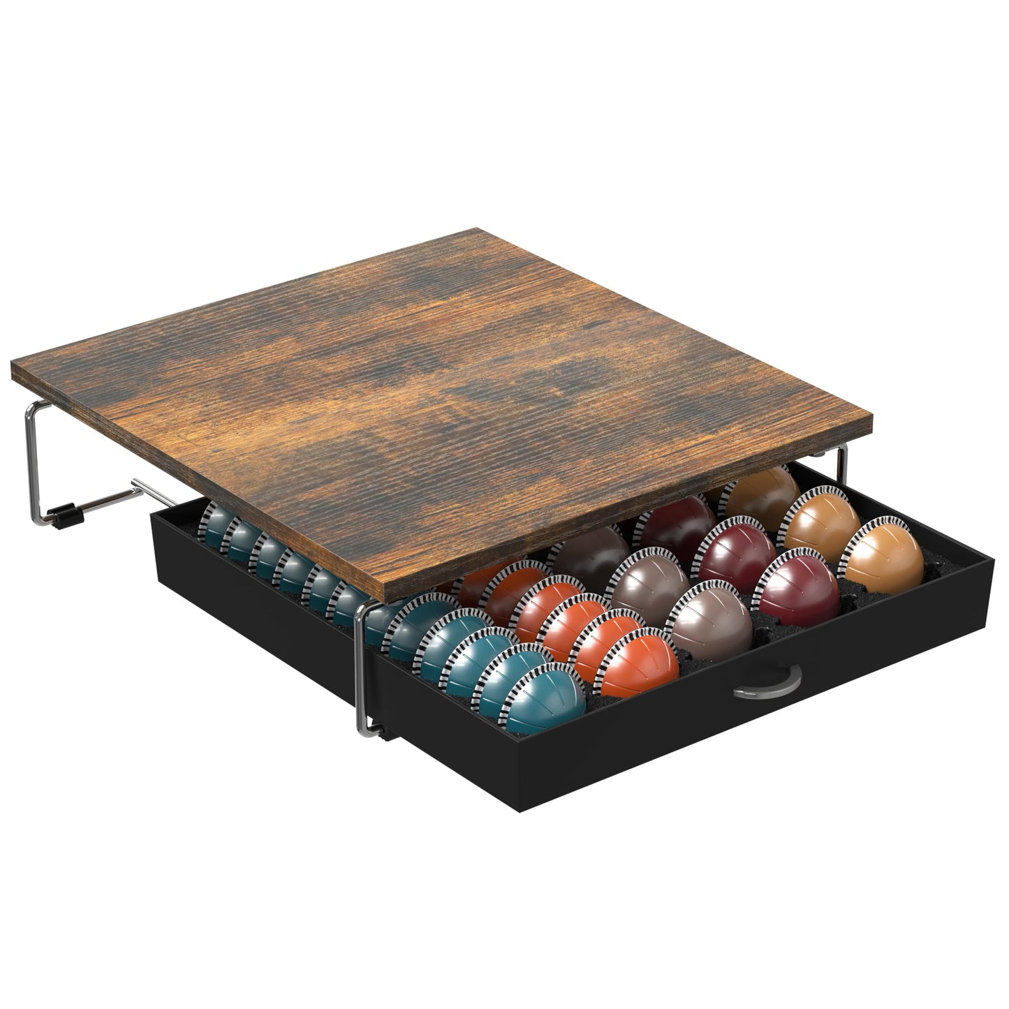 DecoBrothers Supreme Vertuoline Drawer, Holds with 30 Big or 60 Small Vertuoline Pods, Rustic Brown