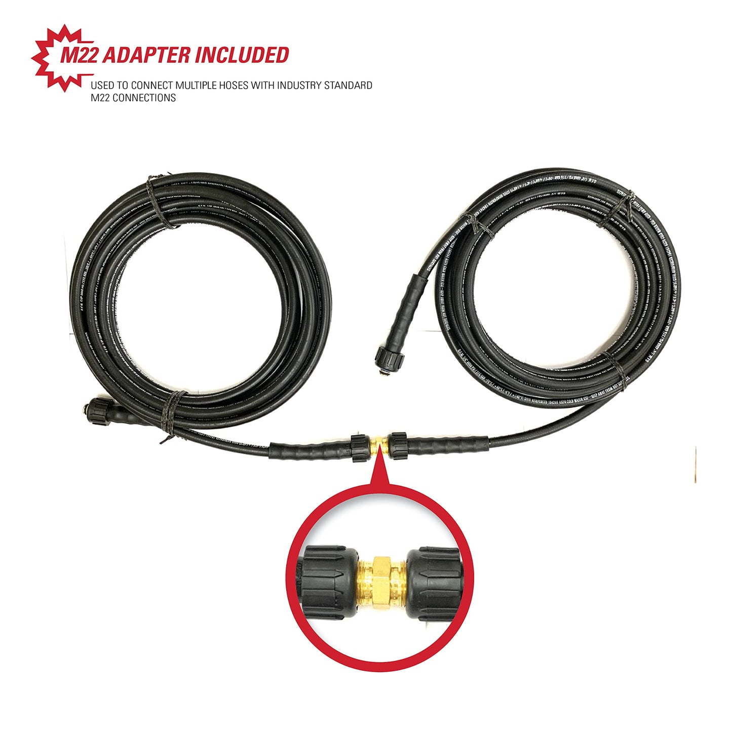 Simpson 41182 Santoprene Series 4000 PSI Pressure Washer Hose, Cold Water Use, 1/4 Inch by 25 Feet, Black