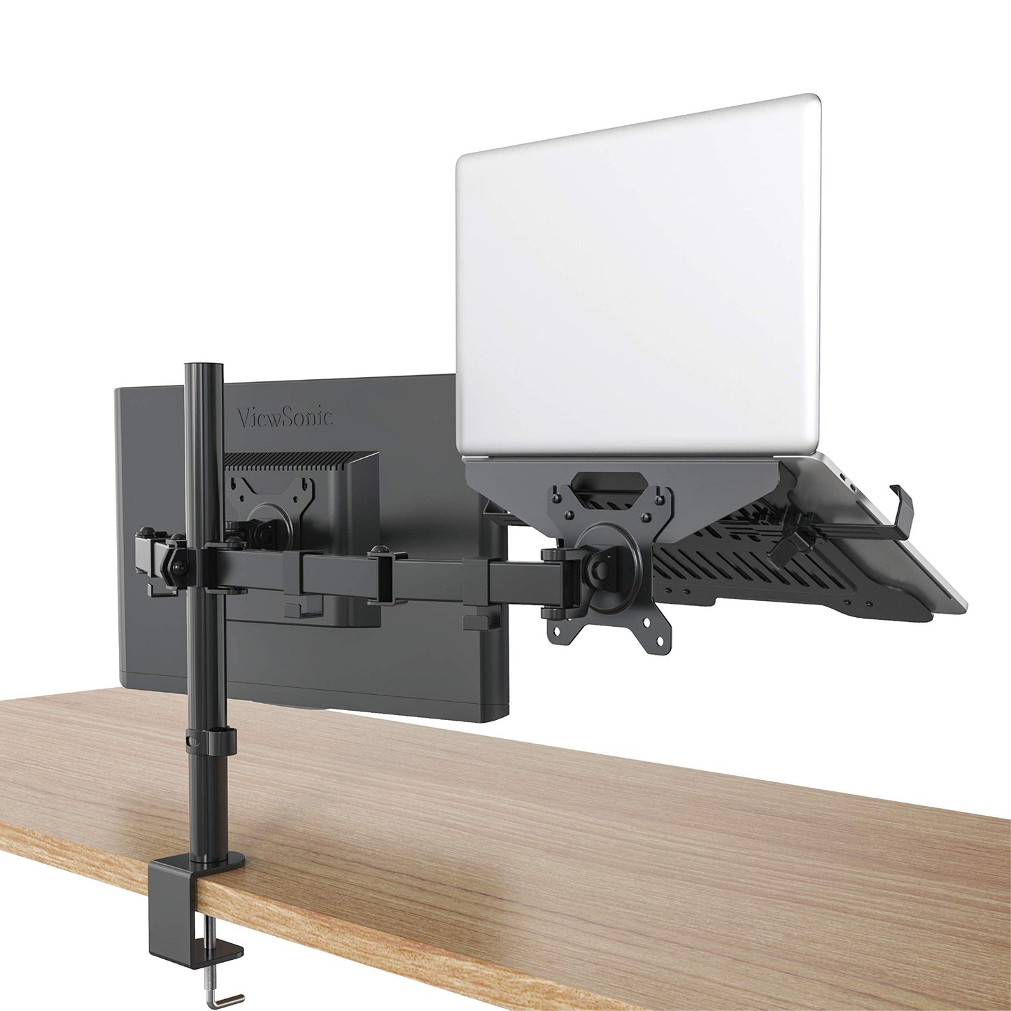 SHOPPINGALL Laptop Mount Tray for Monitor Arms and Stands (Tray Only) | Notebook Arm Mount Tray Fits 75 x 75 and 100 x 100 VESA Mount Holes Fully Secures Laptop - SA-LH03-Black