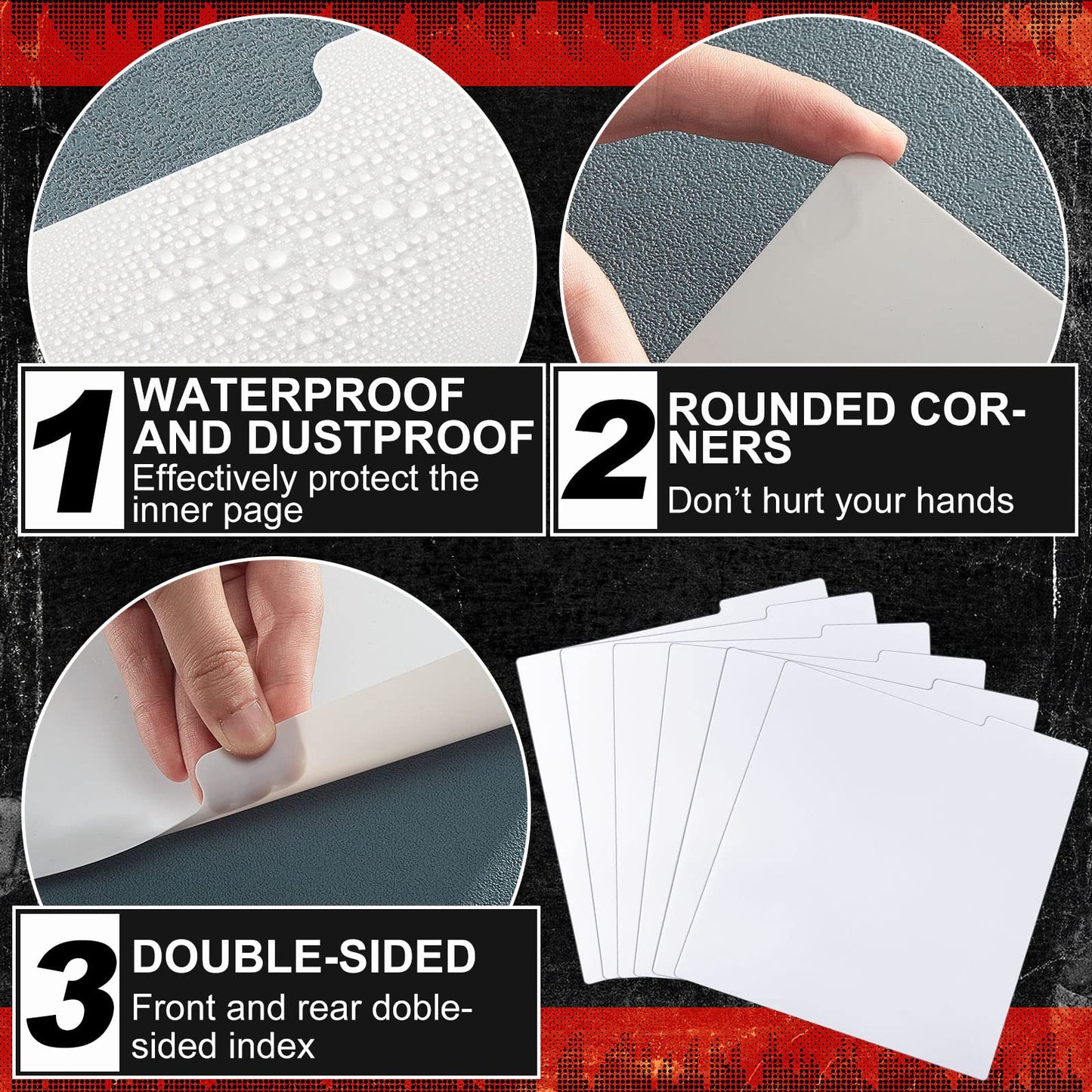 30 Pieces Vinyl Record Dividers Bulk 12.5 x 13.49 Inches Plastic Album LP Vinyl Record Accessories with Tabs for DVD Organization Protection,White