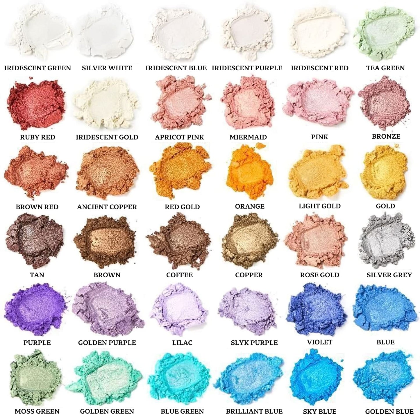 Smalltongue Mica Powder for Epoxy Resin, 36 Colors, 0.35 oz(10g) Bottles Mica Glitter Powder, Mica Pigment Powder for, Soap Making, Bath Bomb, Art Crafts, Resin Dye, Nails