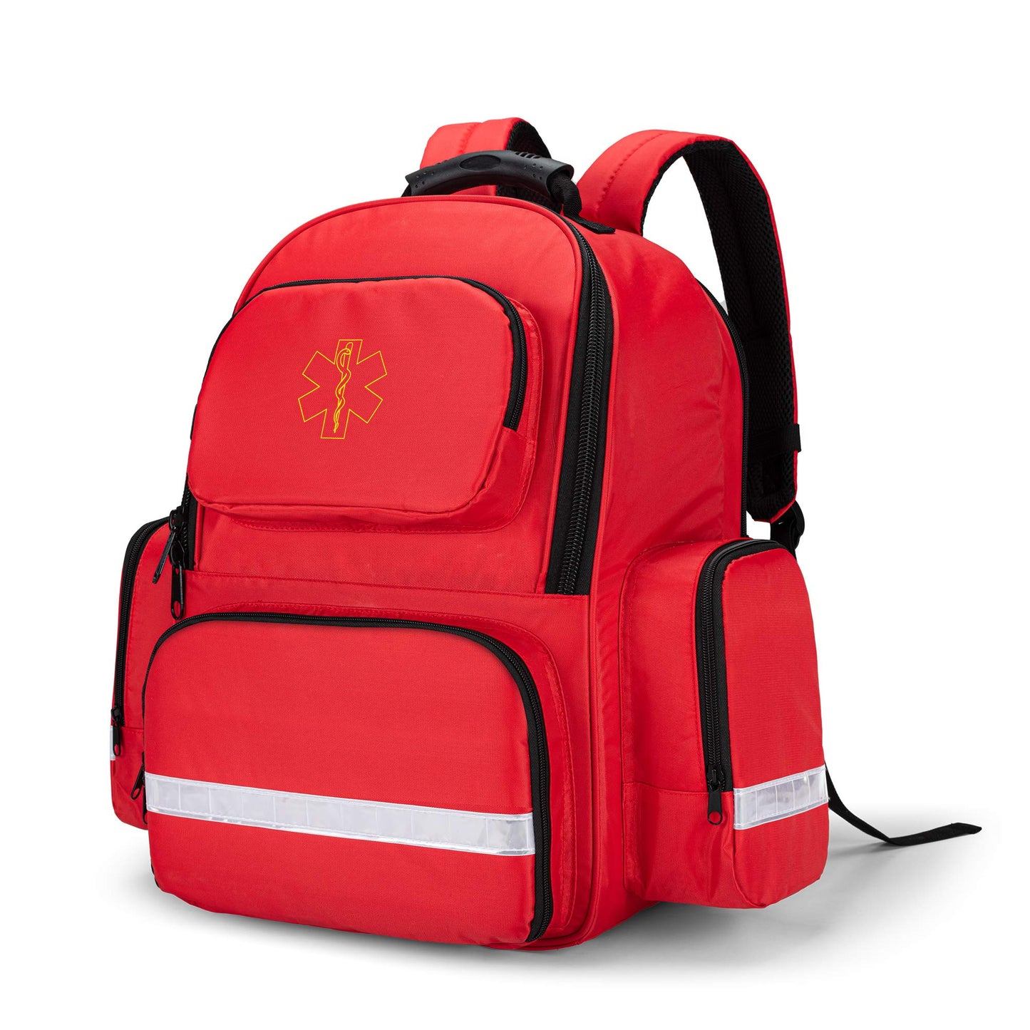 Trunab Large First Responder Bag Trauma Backpack Empty, Emergency Medical Bags Storage Jump Bag Pack for EMT, EMS, Police, Firefighters, Red (Patented Design)