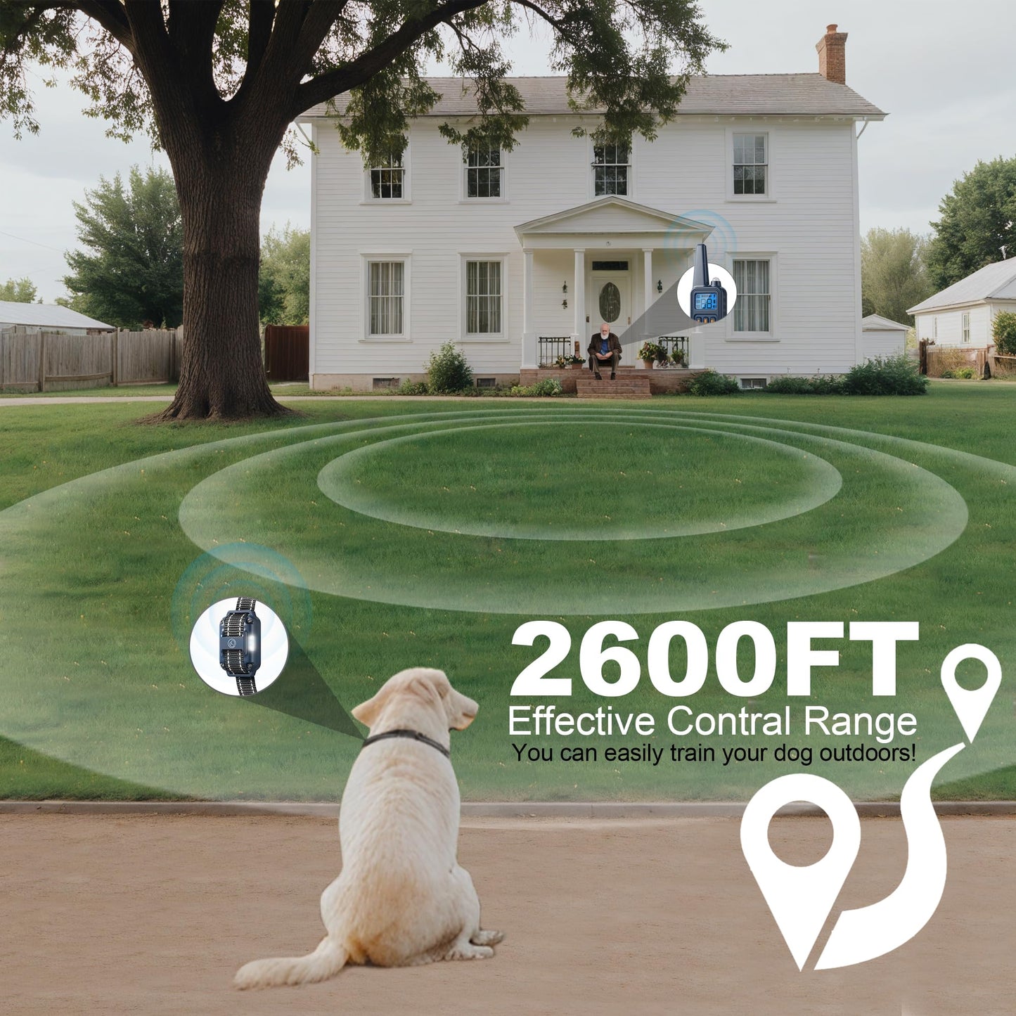 Heaflex Shock Collar with Remote, Dog Training Collar, 4 Training Modes with Beep, Vibration, Safe Shock, Led Light, 2600ft, Rechargeable for 3 Dogs, Small Medium Large