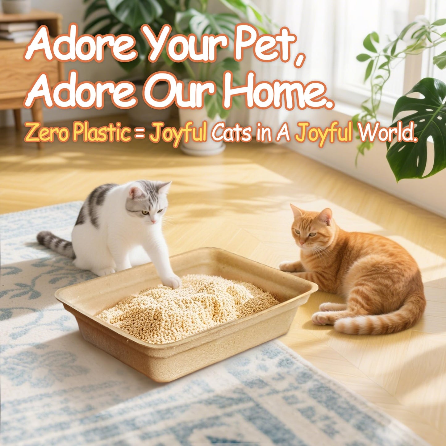Disposable Litter Boxes for Cats Large: Recyclable 6-Pack Multi-Layer Leak-Proof Tray for Travel/Indoor Fits Most Jumbo Box as Liner