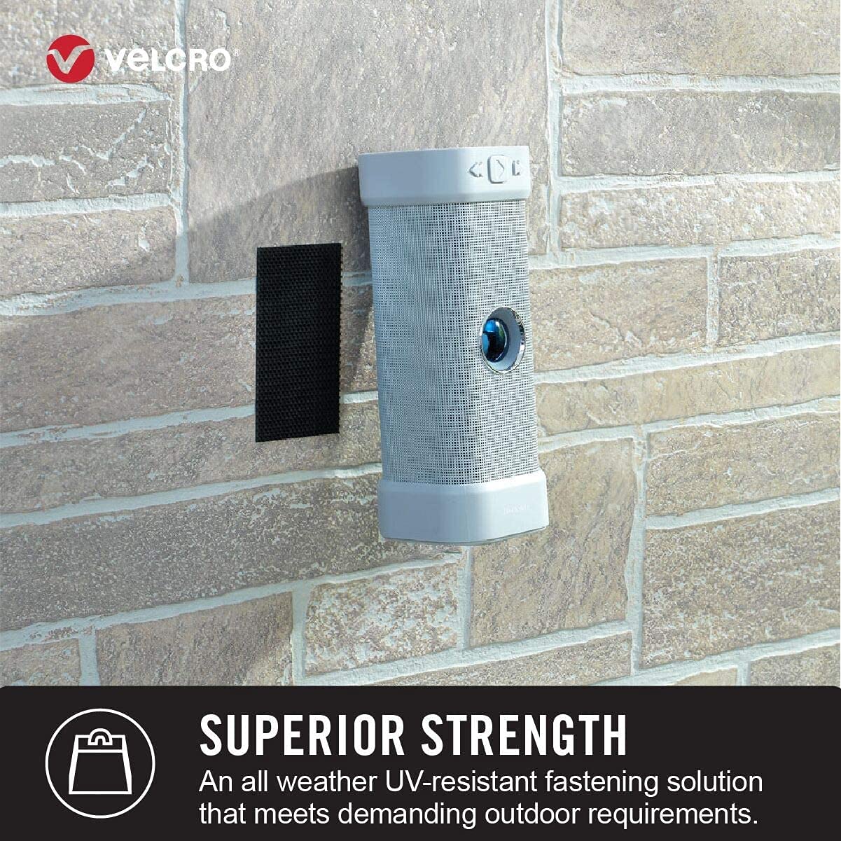 VELCRO Brand Extreme Outdoor Mounting Tape | 20Ft x 1 in, Holds 15 lbs | Strong Heavy Duty Stick on Adhesive | Mount on Brick, Concrete for Hanging, 30702, Black (VEL-30702-AMS)