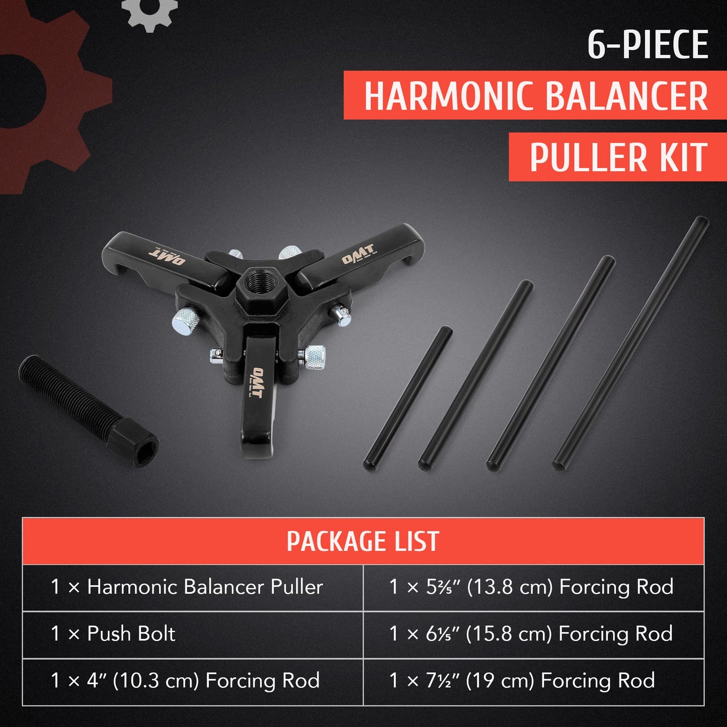 Orion Motor Tech Harmonic Balancer Puller Kit, Professional Automotive Tool Set for Removing Harmonic Dampers & Balancers, 3 Jaw Pulley Puller Set Compatible with Chevy GM Chrysler Cadillac Ford More