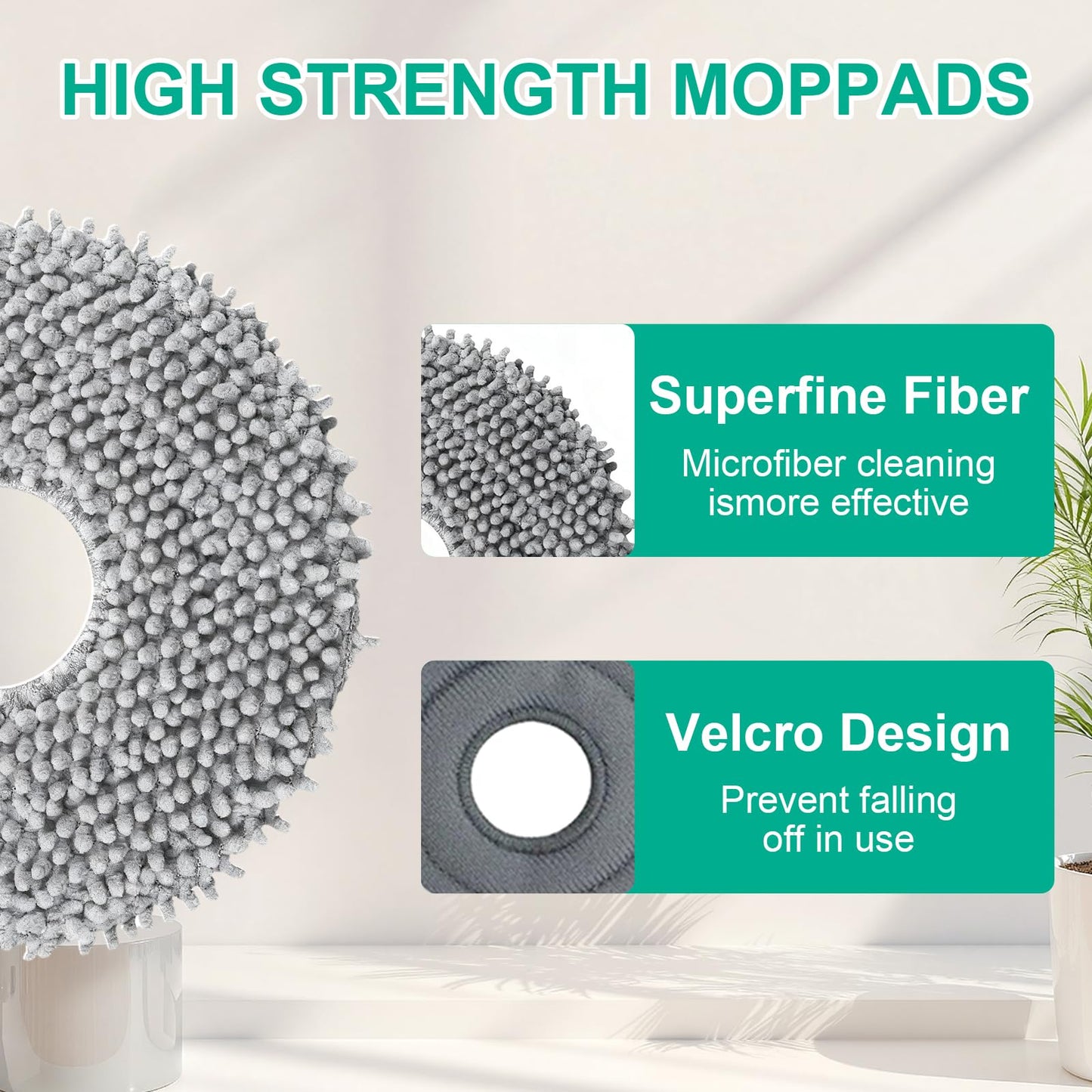 MIXEAL 12 Pack Mop Pads Accessories Compatible with Roborock Q Revo,Qrevo S/Plus/Pro/MaxV, Qrevo Master/Curv/Edge,QV 35A/ QV 35S/ S5V/ Saros 10R/ Qrevo Slim Vacuum Cleaner