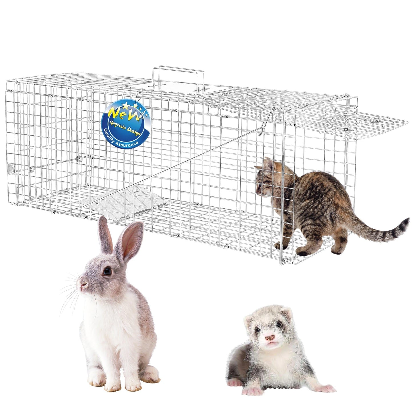 BTYCityMao Live Animal Traps - 32" Humane Animal Trap for Stray Cats Raccoons, Squirrel, Skunk, Mole, Groundhog, Armadillo, Rabbit - Humane Rat Trap Indoor Outdoor