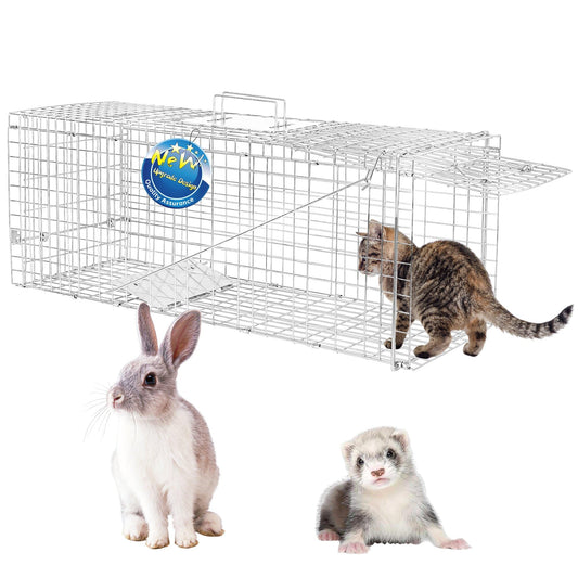 BTYCityMao Live Animal Traps - 32" Humane Animal Trap for Stray Cats Raccoons, Squirrel, Skunk, Mole, Groundhog, Armadillo, Rabbit - Humane Rat Trap Indoor Outdoor