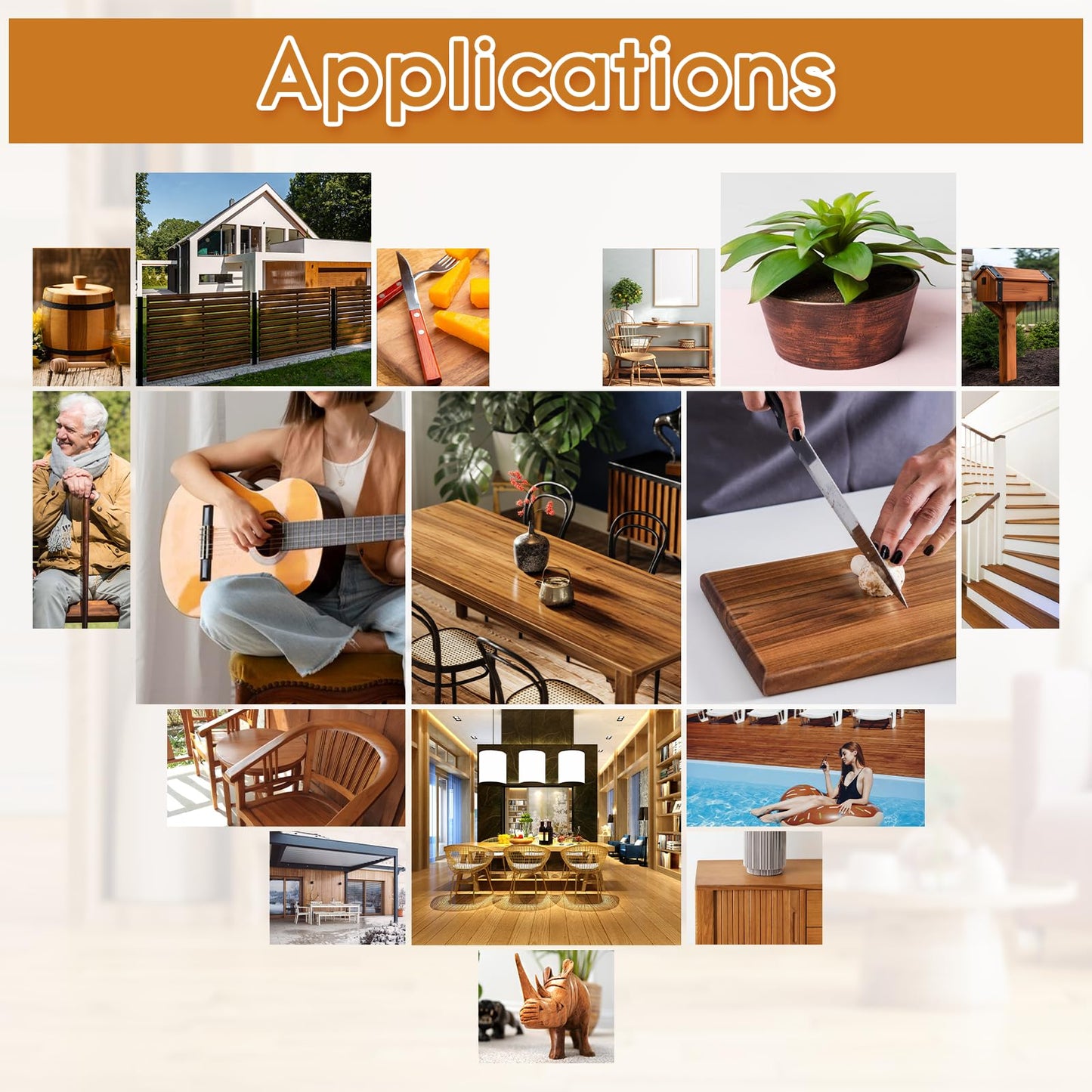 18 OZ Pure Tung Oil for Wood Outdoor/Indoor, Food Grade Sealer, Tung Oil Finish, Waterproof WoodOil for Furniture, Cutting Board, Teak, Floor — Food Safe, Indoor Use