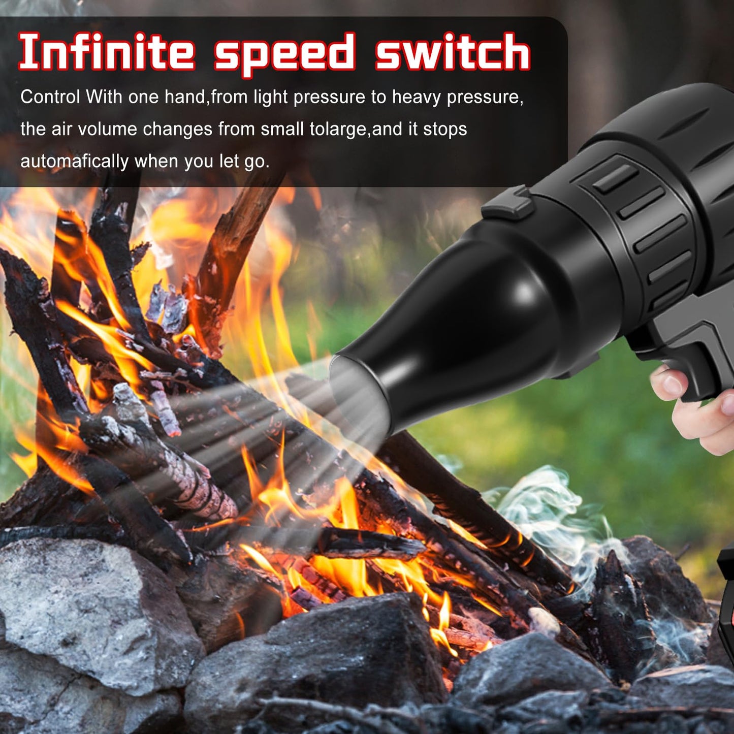 Oubit Compressed Air Duster, 350000RPM Portable Violent Jet Dry Blower, Speedless Cordless Turbo Turbo Fan, Electric Air Duster with Brushed Motor 10-Cell 1300mAh Battery for Car and Home