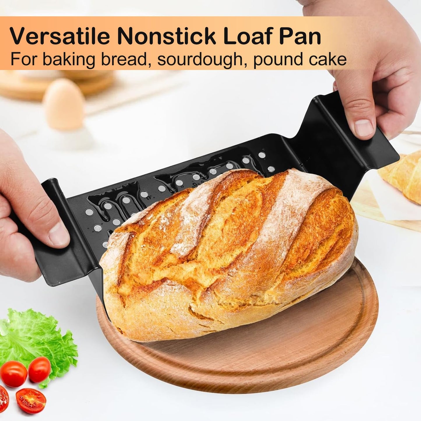 Barlket Meatloaf Pan with Drain Tray, 2 Pack Loaf Pan with Insert, Non Stick Meat Loaf Pan with Drip Tray, 9.8x5.7 Inch Easy Removal Perforated, Bakeware Pan for Oven Baking Bread and Roasting Meat