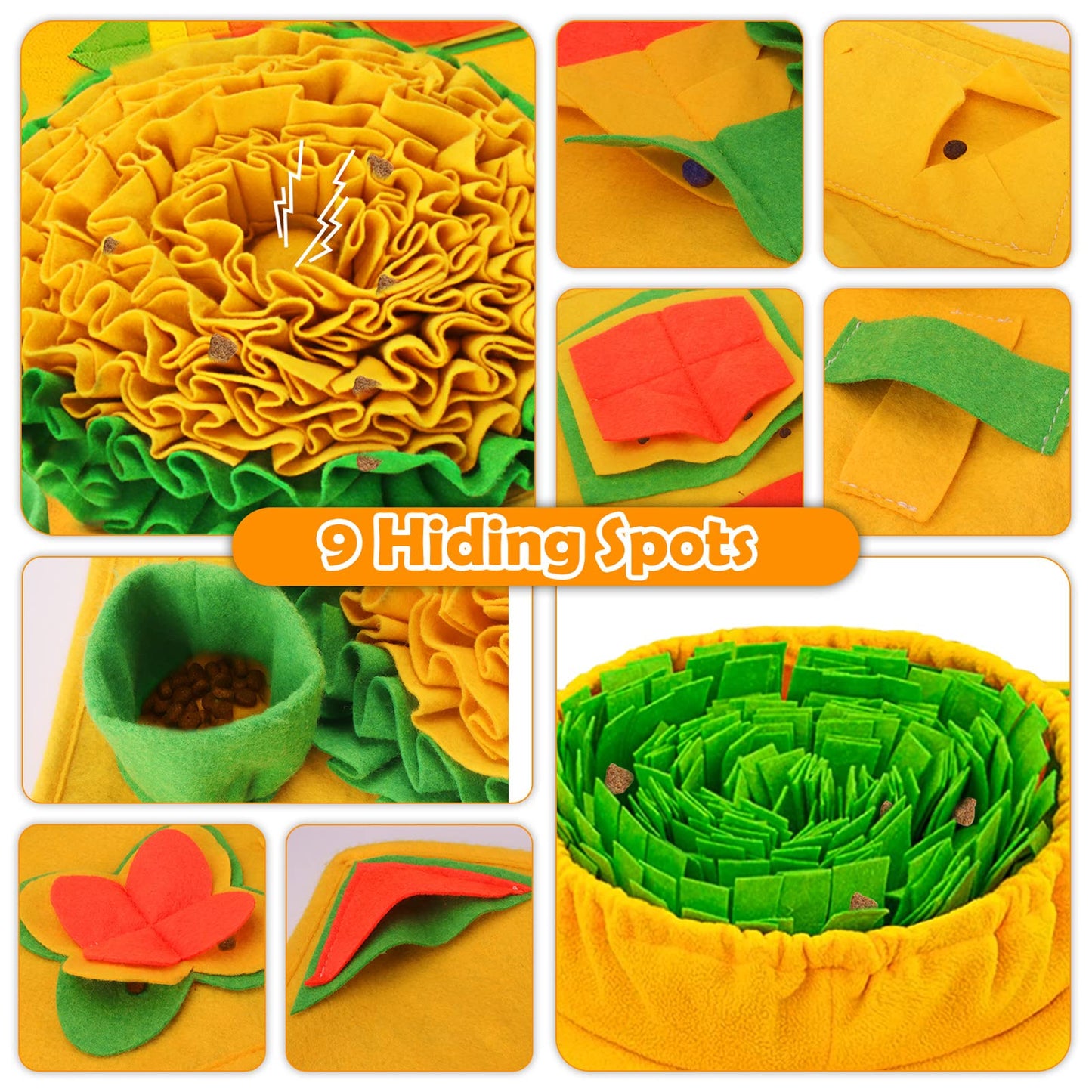 BORUIT Snuffle Mat for Dogs Large Medium Small 31.5"x 19.3" Dog Snuffle Mat,9 Training Elements Interactive Dog Toys for Puppies Cats Brain Toys,Encourages Natural Foraging Skills,Stress Relief