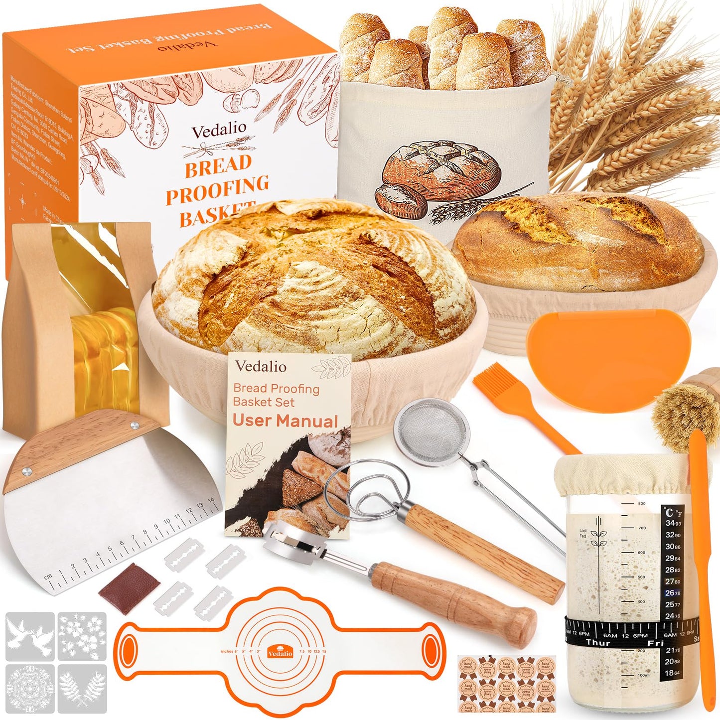 Sourdough Bread Starter Kit, Sourdough Starter Kit, Sour Dough Starter Kits, Baking Essentials, Gifts for People Who Love Baking Sourdough Starter Jar Sourdough Tools