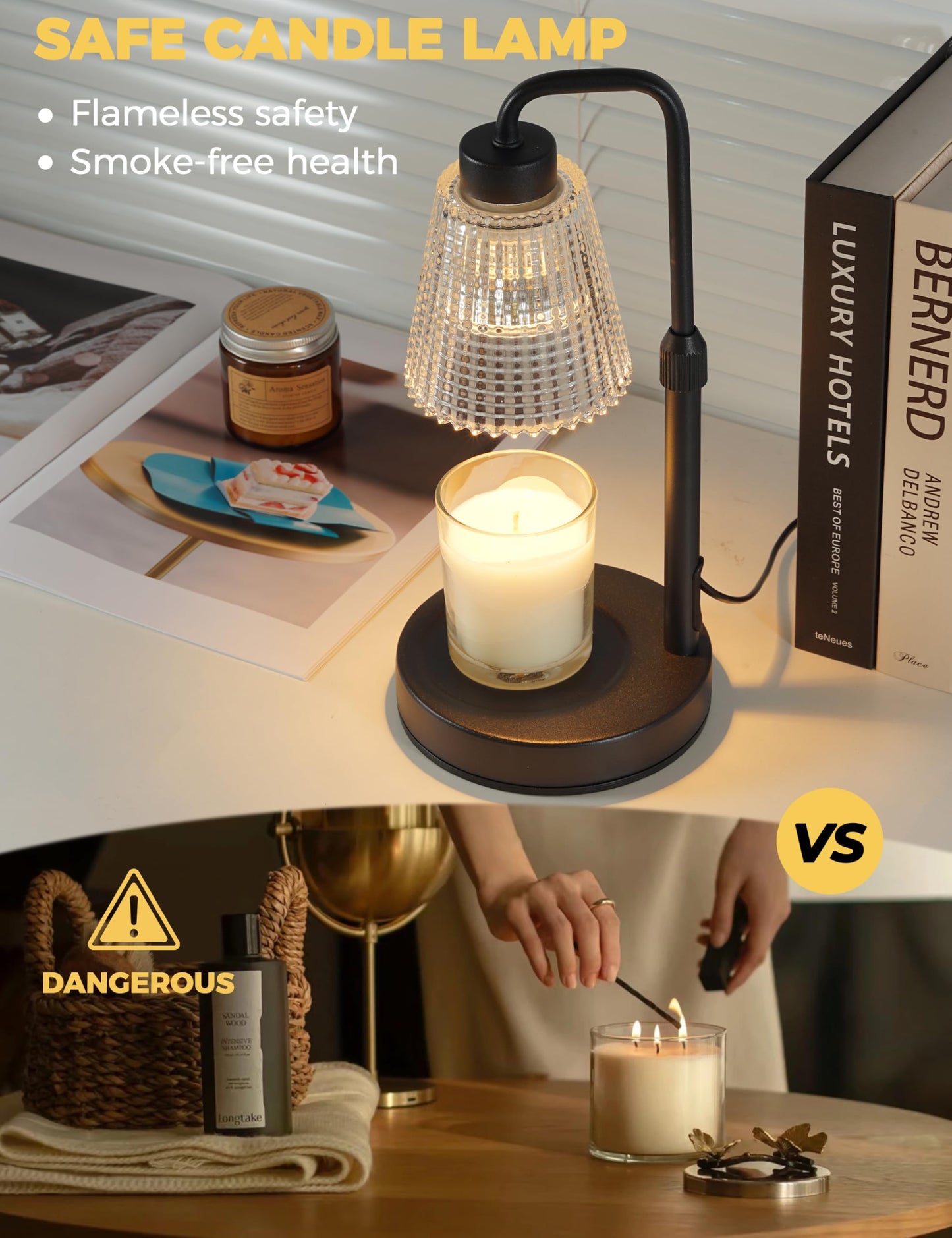 GODONLIF Candle Warmer Lamp with Timer Dimmable, Birthday Gifts for Women Mom, Home Decor Living Room Bedroom Decor, Wax Melt Warmer for Jar Candles with 2 Bulbs