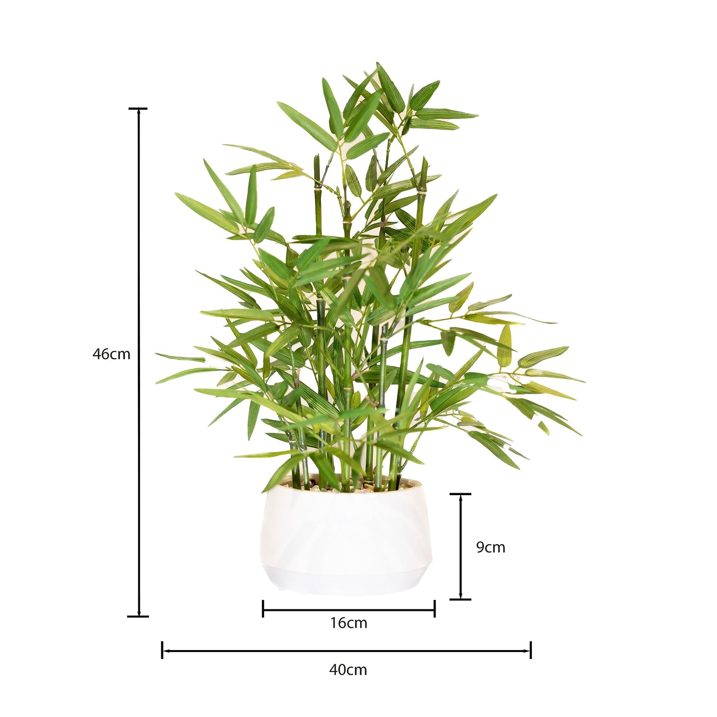 365 Blooming Decor 18 inch Tall White Potted Faux Bamboo Plant- Luxury Artificial Bamboo Tree in White Pot for Home, Office, Kitchen, Indoor Decor, Money Tree, Lucky Bamboo Tree. (Canadian Owned!)