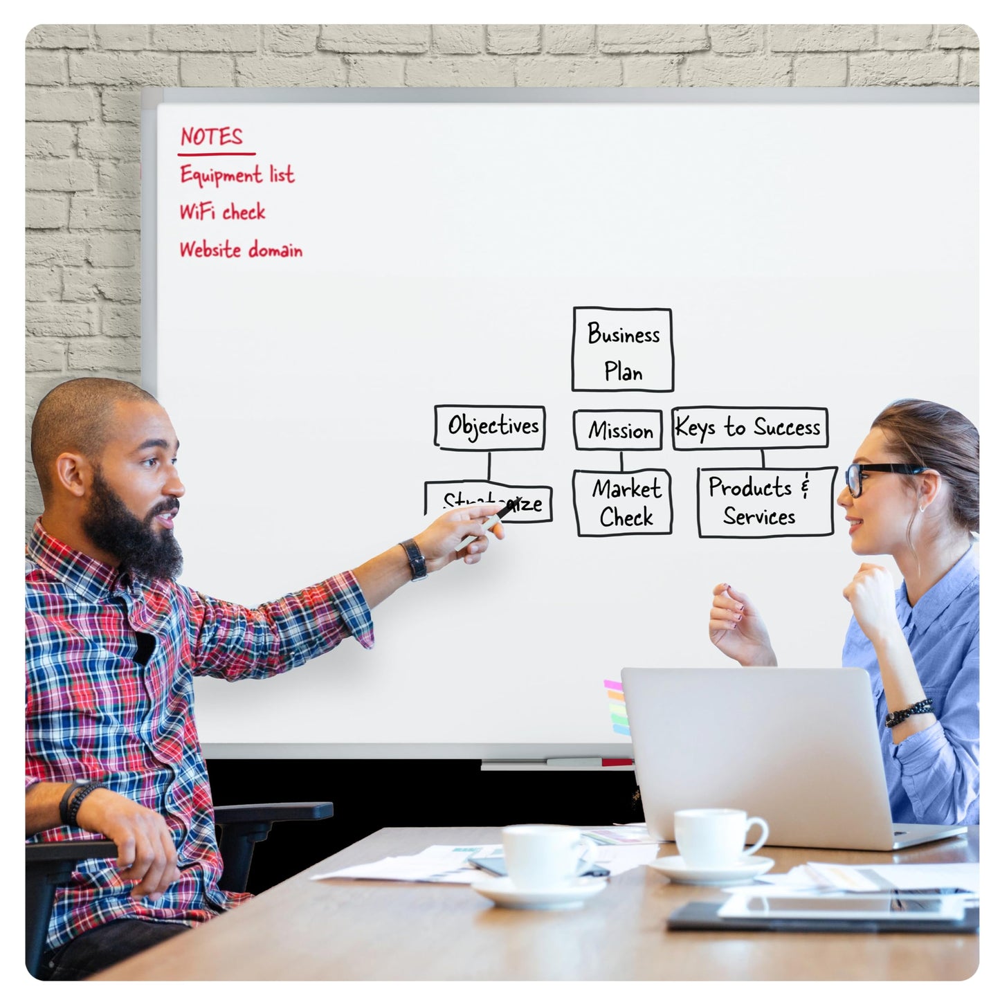 Mead White Board 36" x 24", Magnetic Dry Erase Whiteboard for Wall, White/Silver (SM85356)