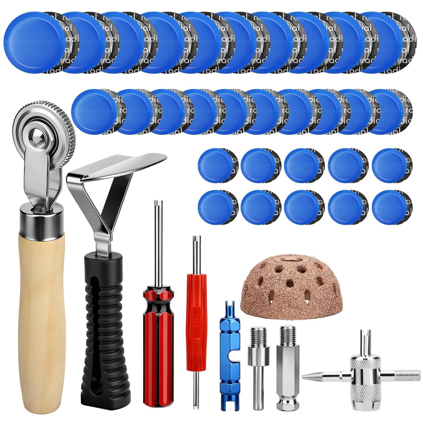 Linkstyle Tire Repair Kit Heavy Duty, 67PCS Tire Patch Kit with Tungsten Grinding Head for Cars Trucks RV ATV
