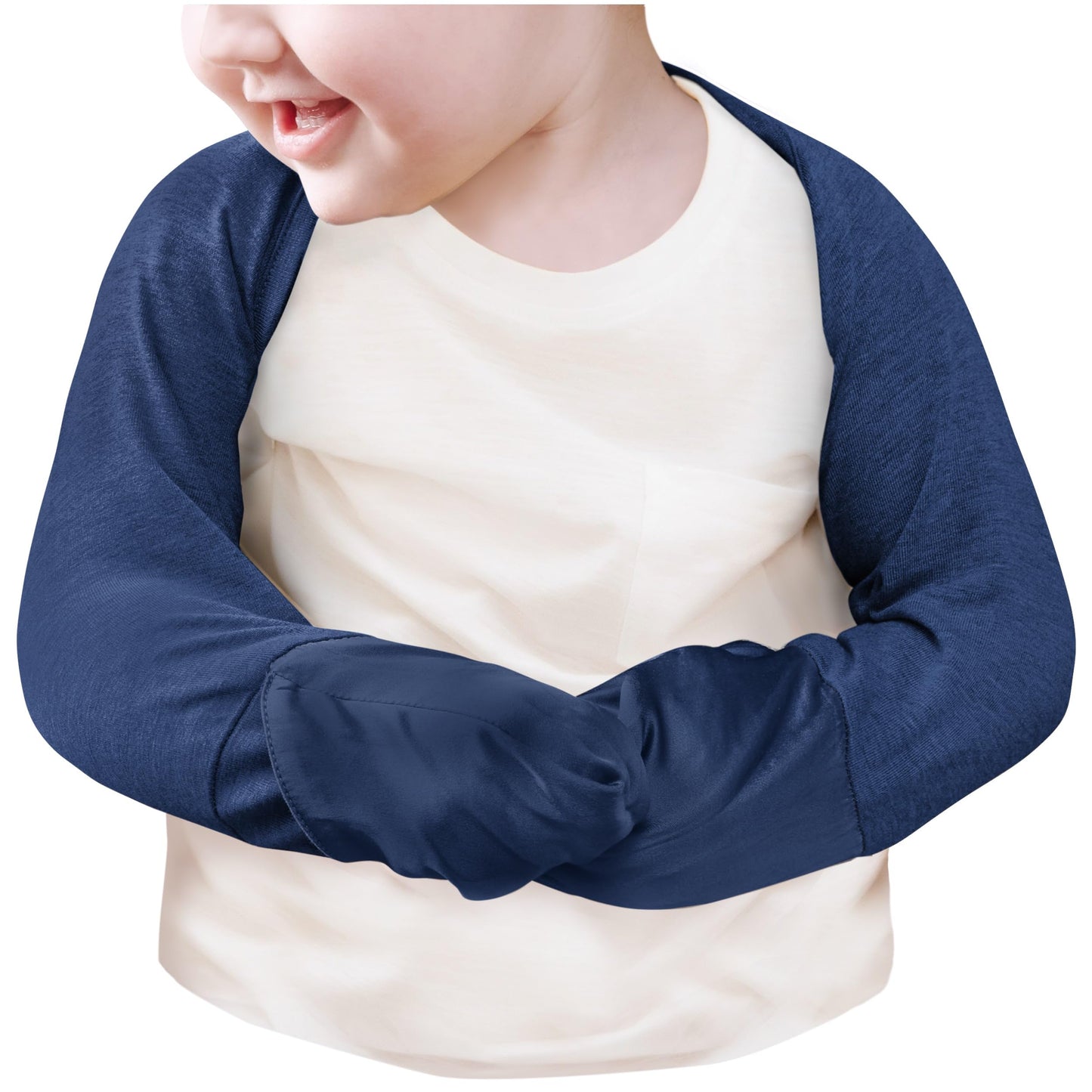 Bamboo Bubby Eczema Mitten Scratch Sleeves | Eczema Treatment Eczema Clothing, Midnight Blue, 5-6YR