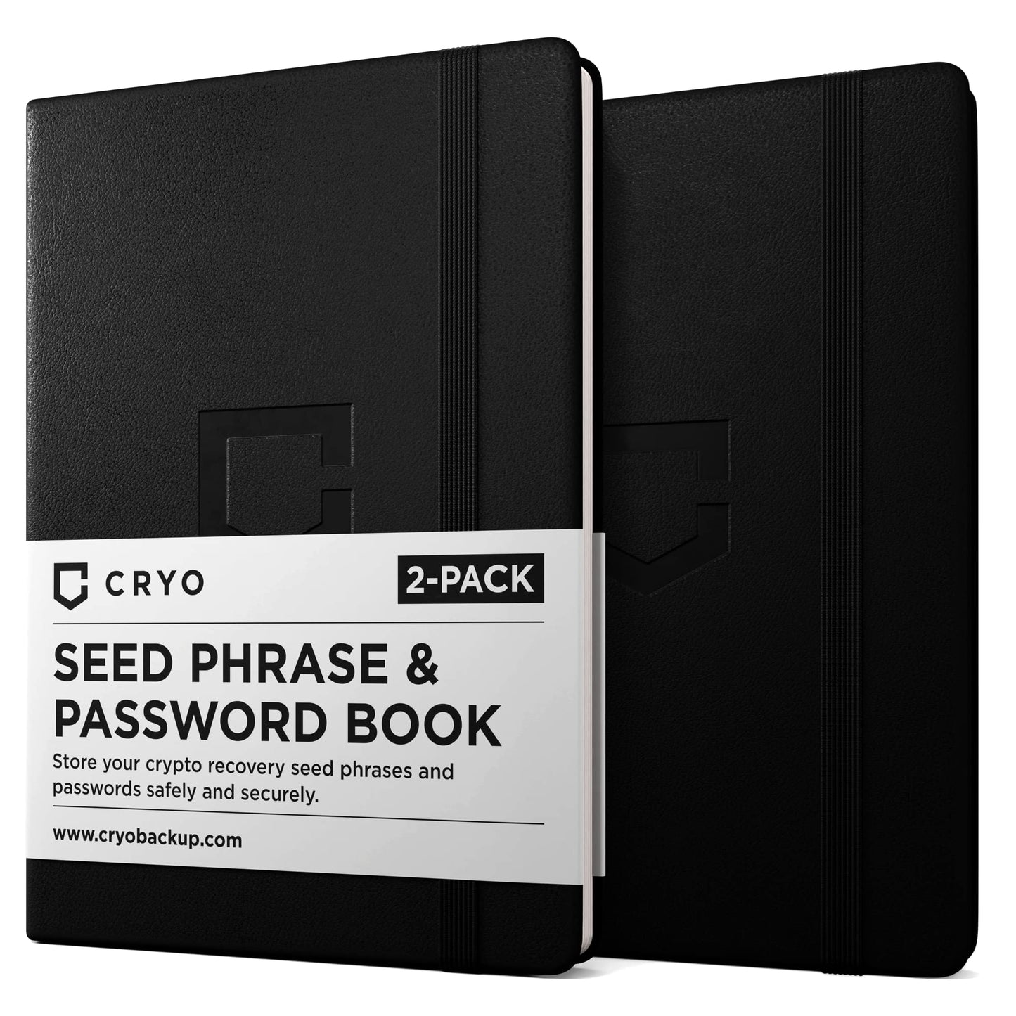 CRYO Crypto Seed Phrase Storage Notebook - Waterproof Bitcoin Recovery Phrase Crypto Password Keeper - 12 to 24 Word Cold Wallet Backup - Mnemonic Passphrase Stone Paper Book - Pocket Size 2-Pack