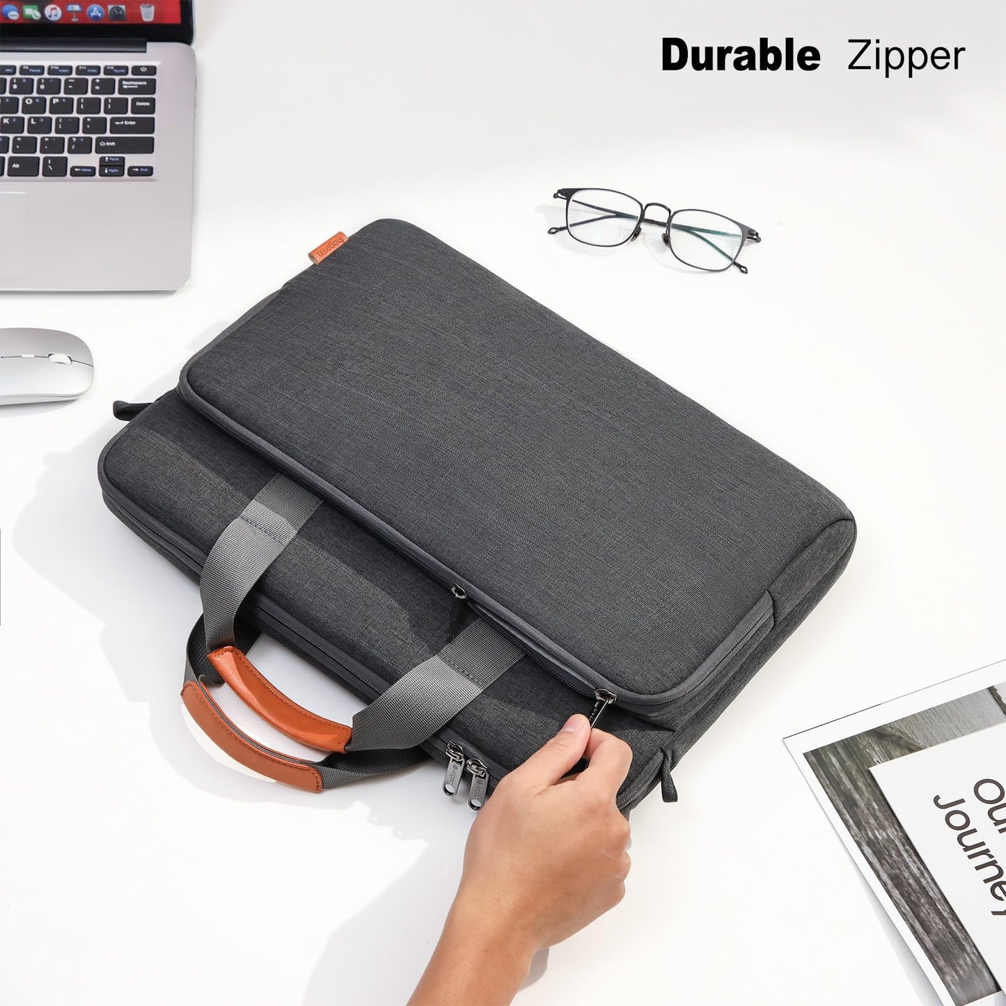 bagasin 15 15.6 16 inch Laptop Computer PC Shoulder Bag Carrying Case, Water-Repellent Fabric Briefcase, Lightweight Toploader, Business Casual or School