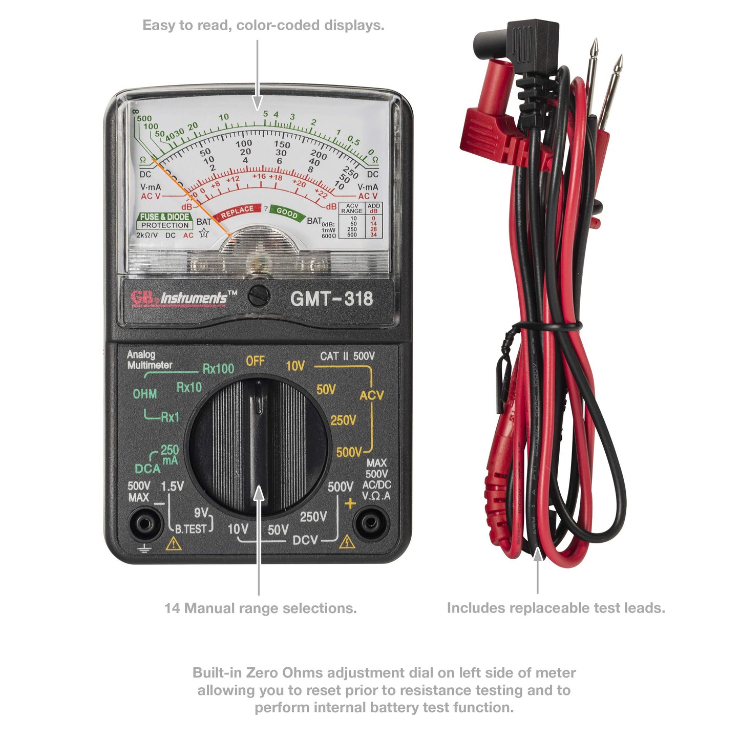 Gardner Bender GMT-318 14 Range Analog Multimeter