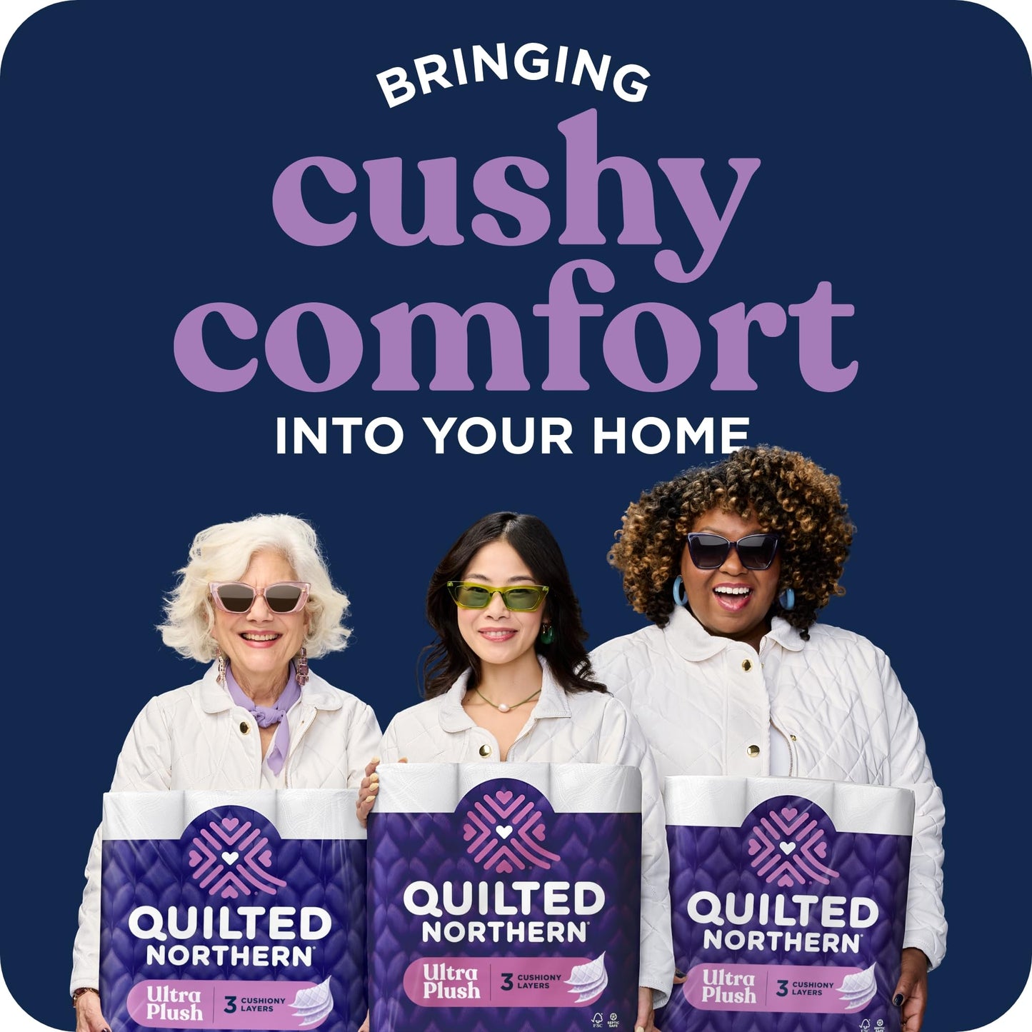 QUILTED NORTHERN Ultra Plush® Bath Tissue, Bathroom Toilet Paper, 18 MEGA Rolls