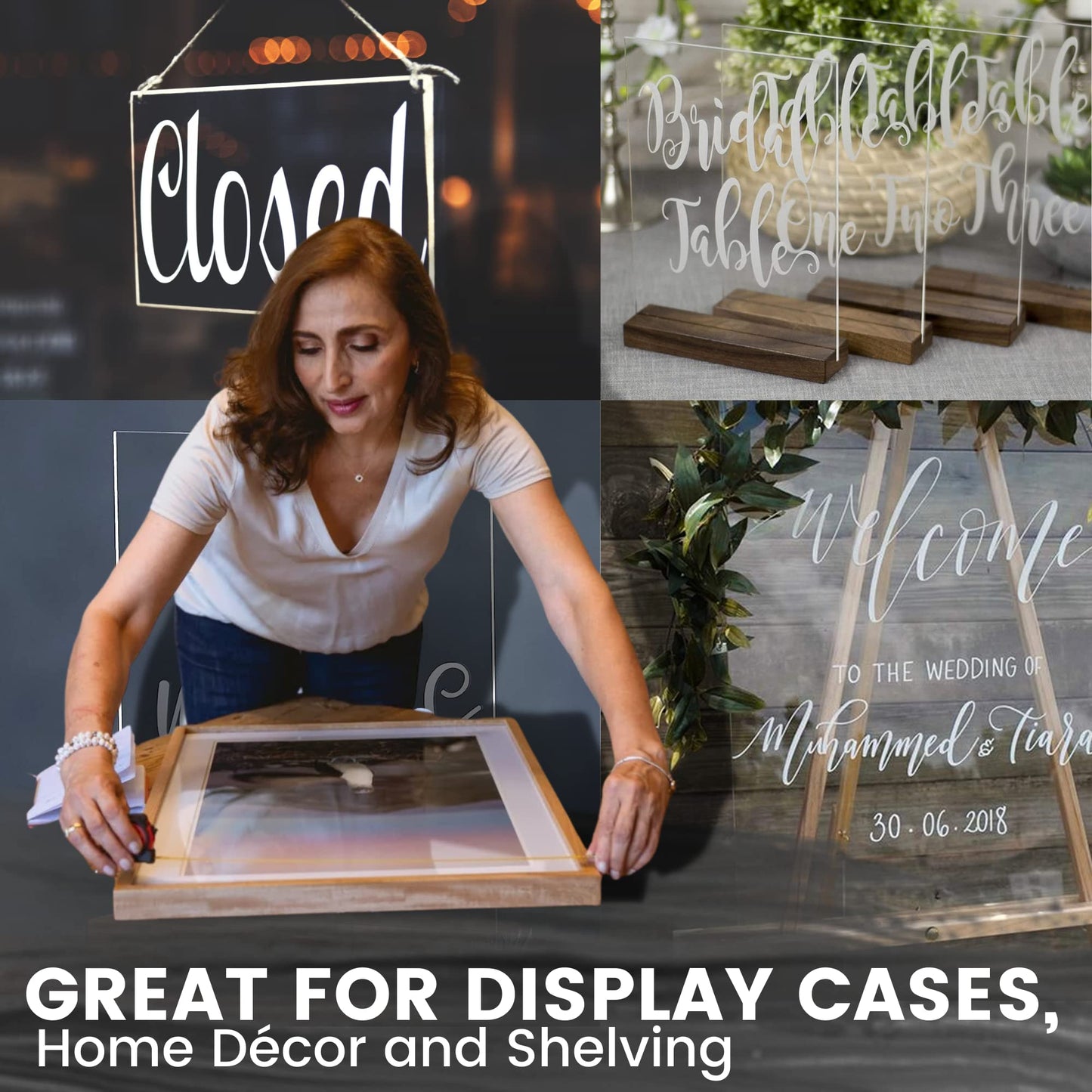 CALPALMY 2-Pack 1/8" (3mm) Thick Clear Acrylic Sheets - 20" x 24" (61cm*51cm) Pre-Cut Plexiglass Sheets for Craft Projects, Signs, Sneeze Guard, and More - Cut with Laser, Power Saw, or Hand Tools