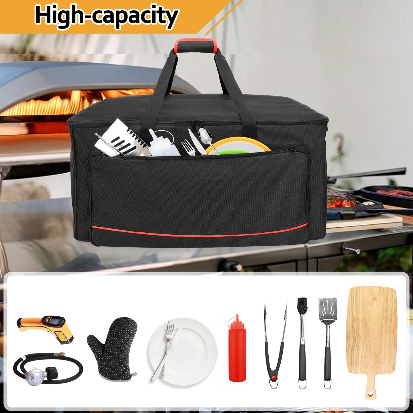 HODRANT Pizza Oven Bag Compatible with Ooni Koda 16 Gas Pizza Oven, Outdoor Pizza Oven Cover Compatible with Ooni Koda 16, Oven Carry Case with Shoulder Strap for Pizza Oven Accessories Kit, Bag Only