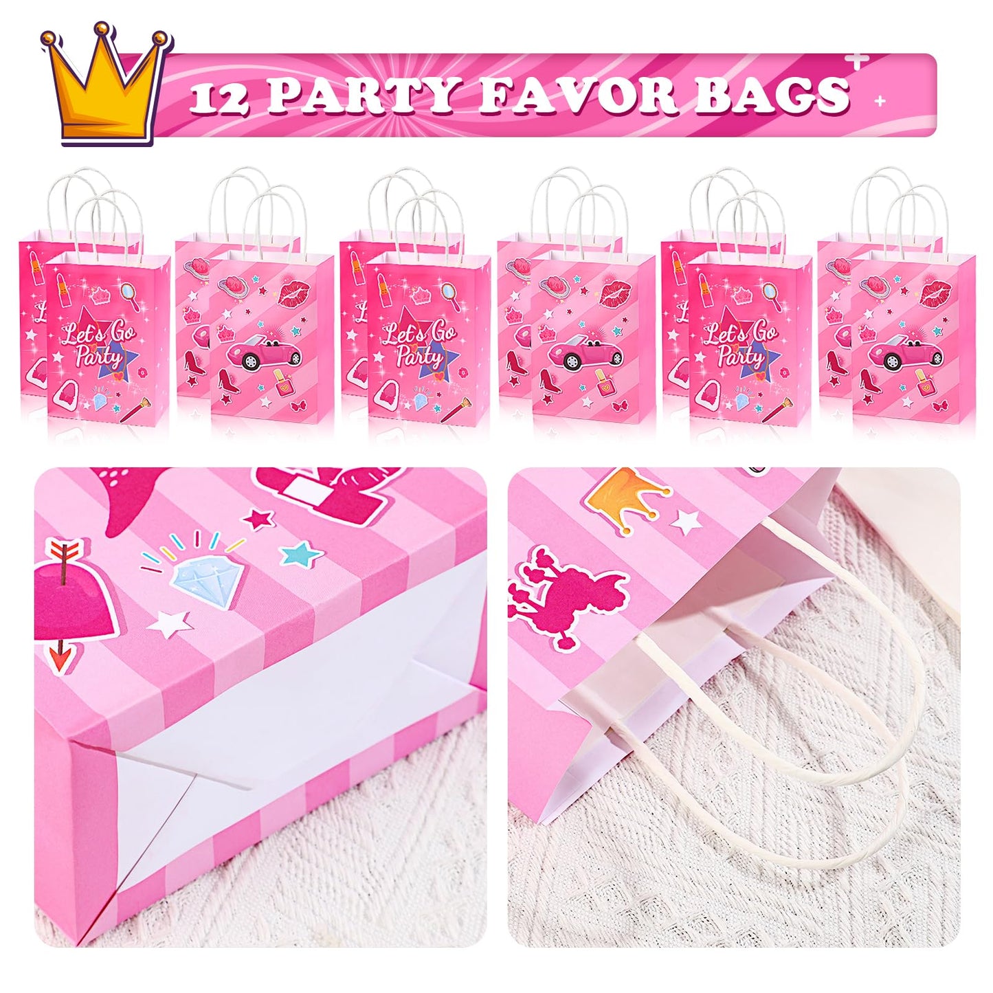 122PCS hot pink Themed Party Favors for girl, Birthday Decorations, Gifts Goodie Bags,School Classroom Rewards Carnival Prizes Christmas Thanksgiving Easter Birthday Gifts (hot pink)