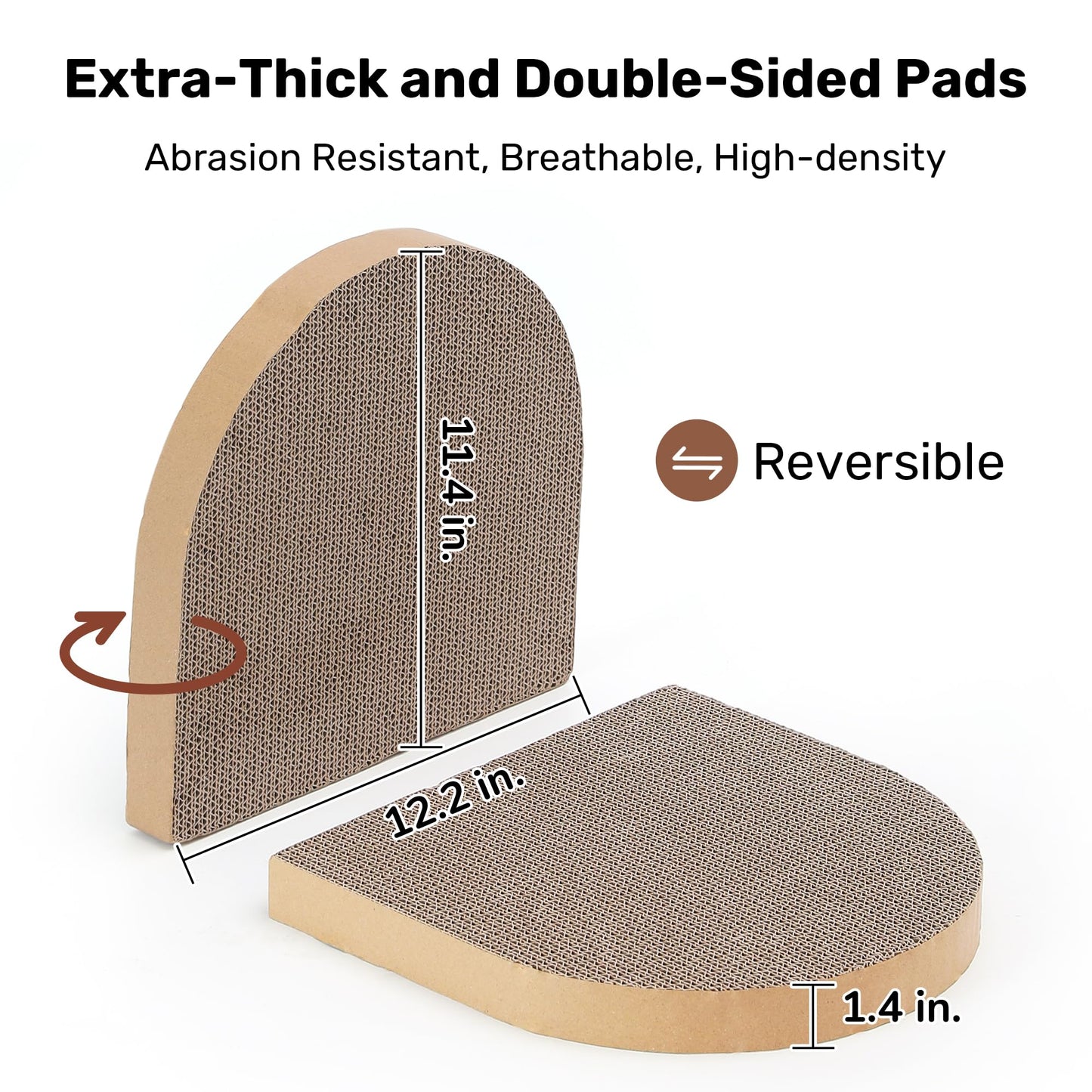 FUKUMARU Cat Scratcher, 24 Inch Sofa Shape Cat Scratcher Couch Bed, Reversible Detachable Cats Scratching Board, Round Cats Scratch Pads Refill Indoor, Dark Grey