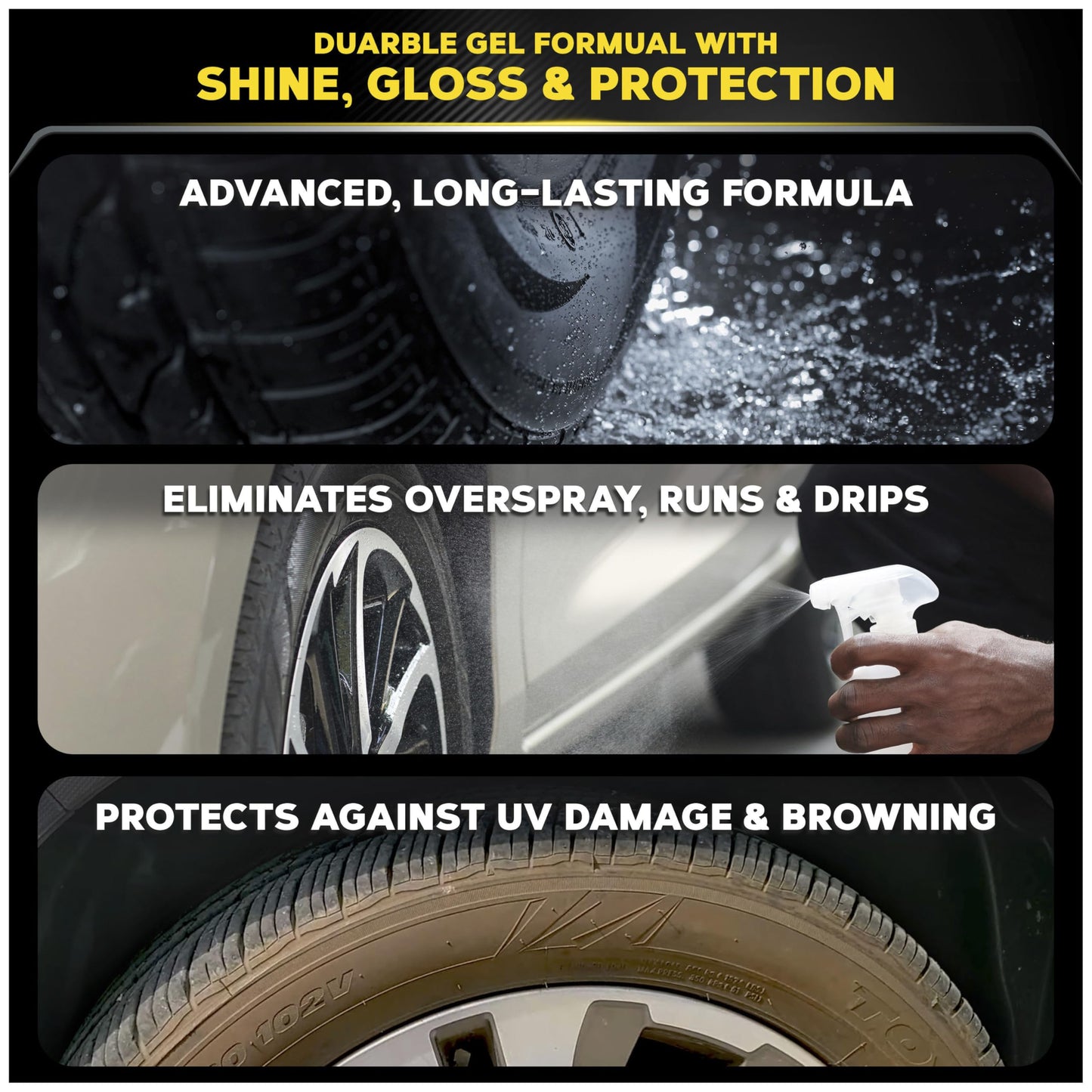 Meguiar's G7516 Endurance Tire Gel - 16 oz. Premium Tire Gel for a Lasting Glossy Shine