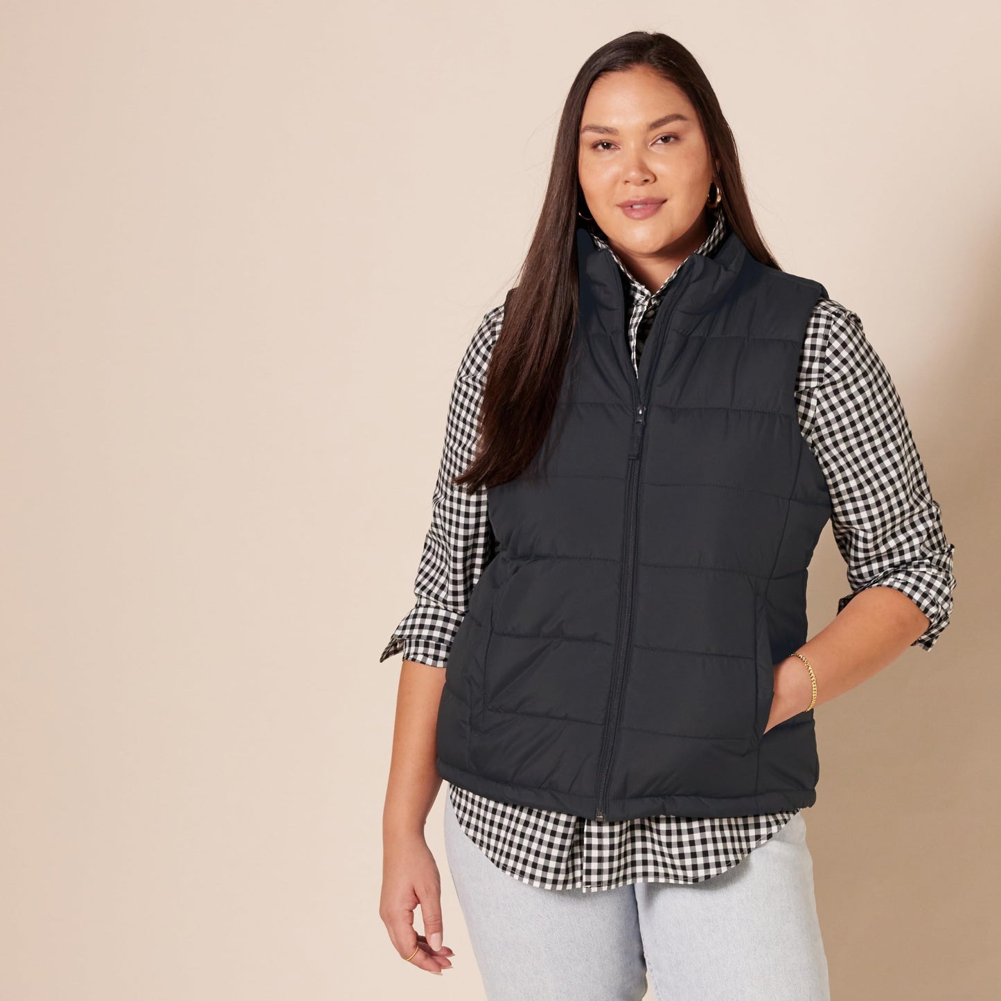 Amazon Essentials Women's Mid-Weight Puffer Vest, Black, XX-Large