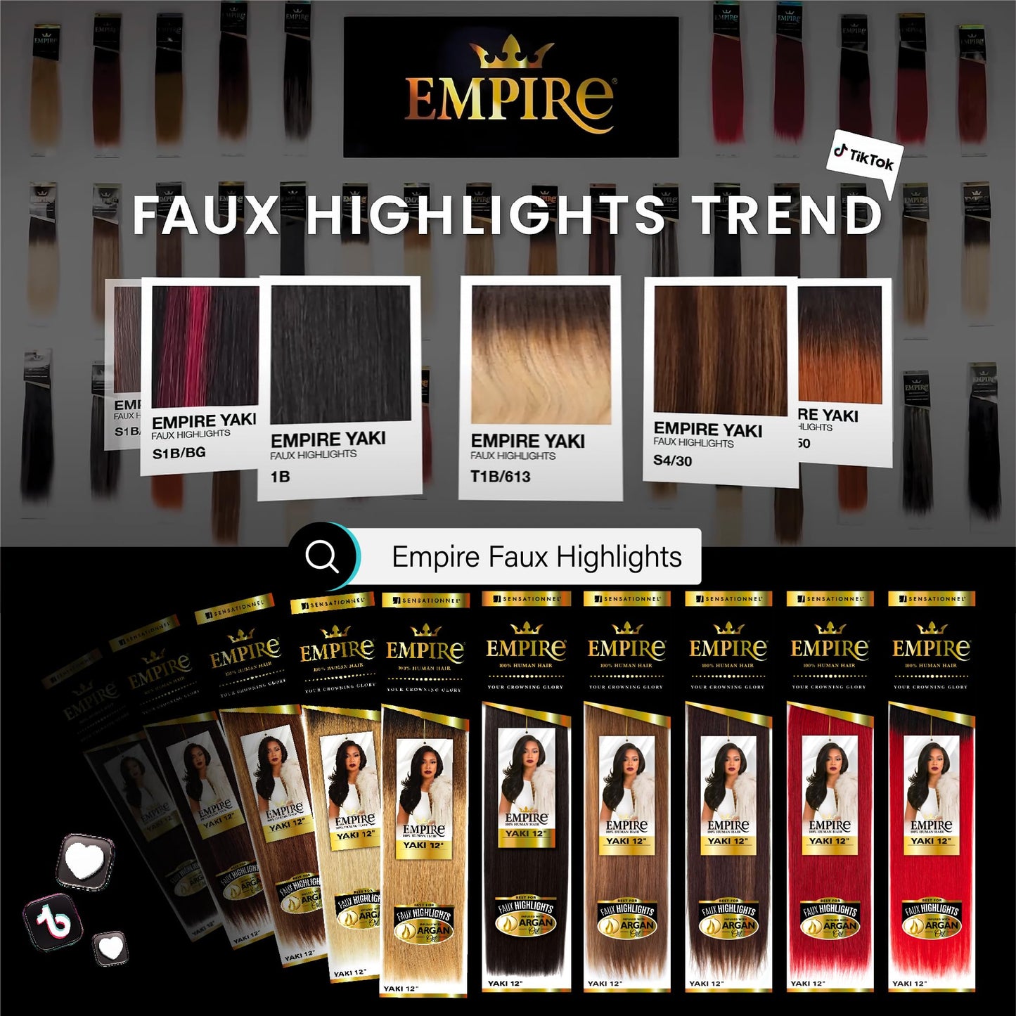 EMPIRE YAKI (14", 1) - Sensationnel 100% Human Remy Hair Yaky Weave