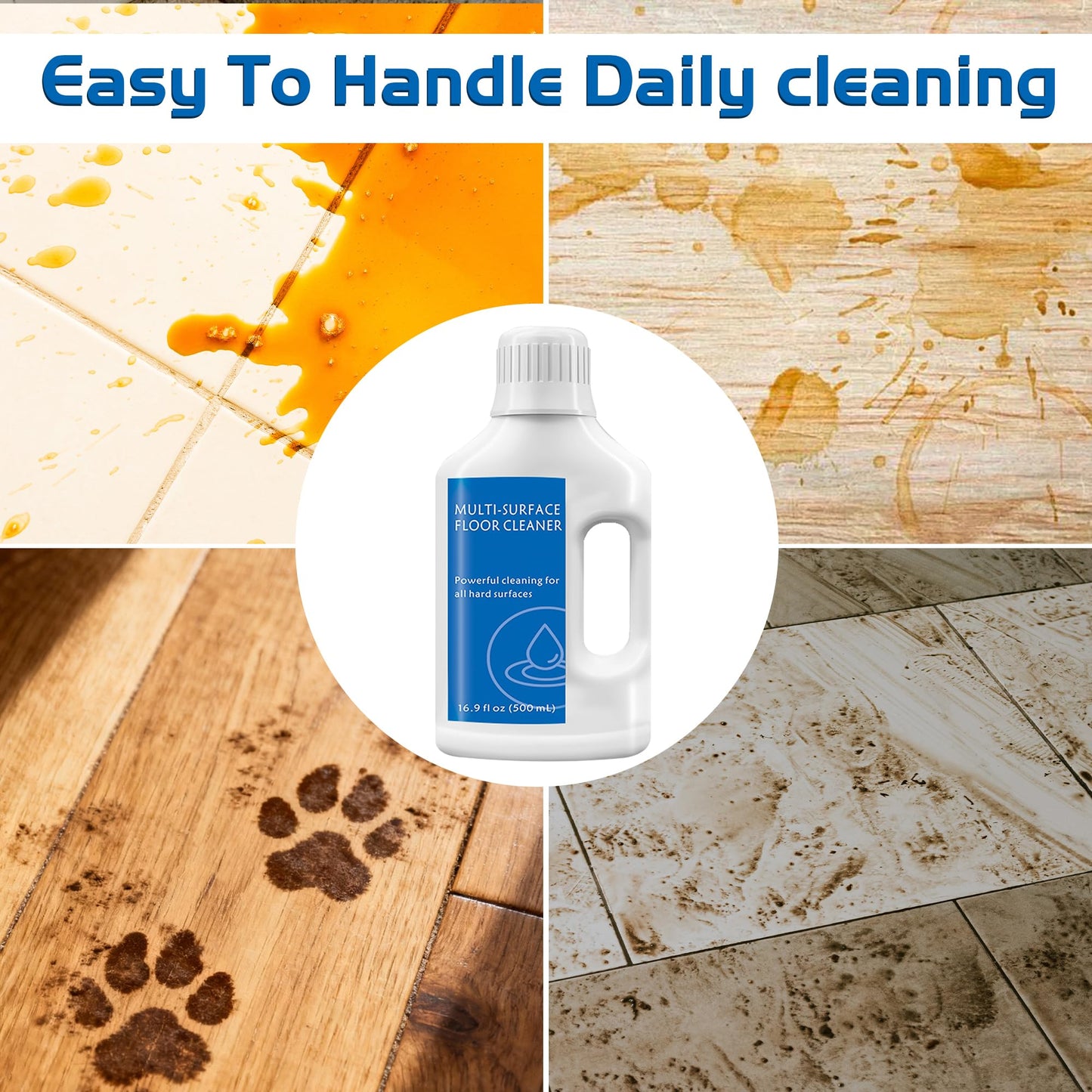 4Pcs 500ml Floor Cleaning Solution,Compatible with Dreame H11, H11 Max, H12 PRO, H12S AE, H15 Wet Dry Vacuum, Floor Cleaner Liquid Refill for Multiple Surfaces Floor Cleaner Liquid Refill