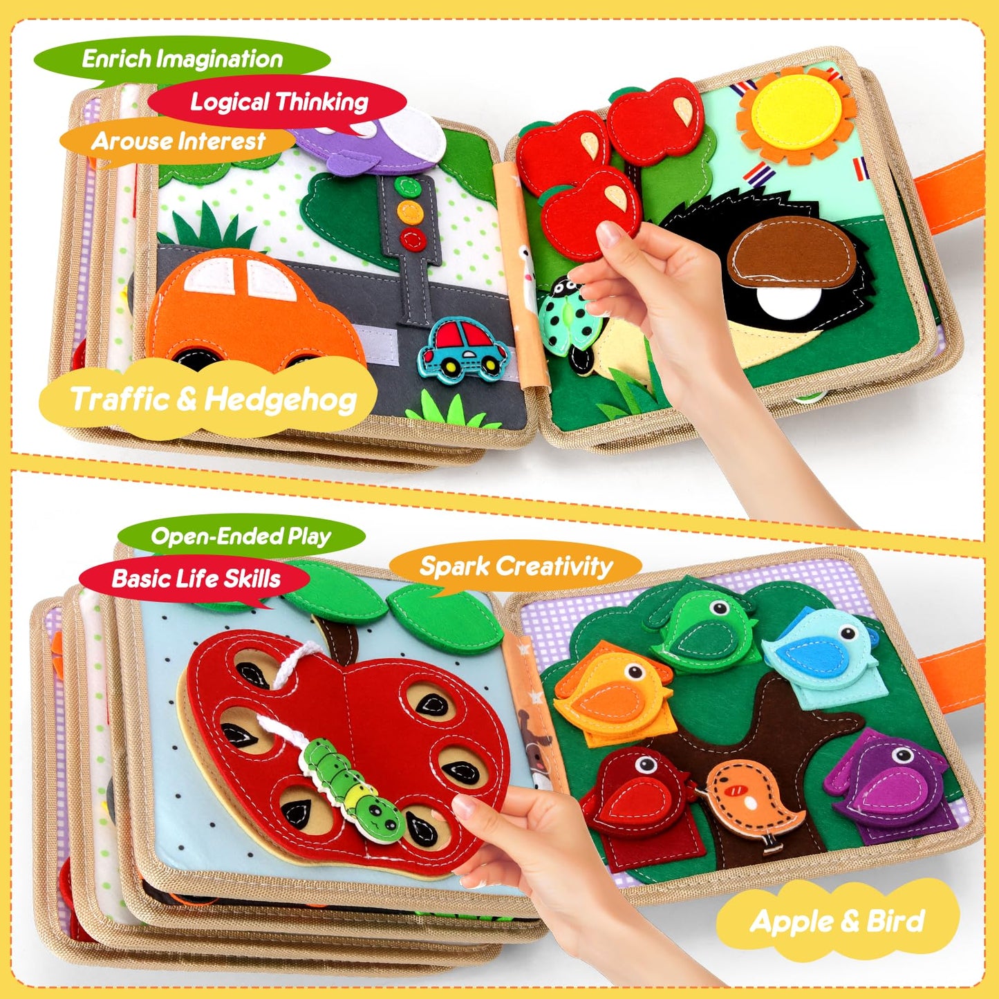 KETIEE Busy Board for Toddlers, Busy Book Baby Montessori Toys Sensory Toys Educational Airplane Car Activities Board for Kids Fine Motor Skills Learning Travel Toys Gifts for 1 2 3 4 Year Old