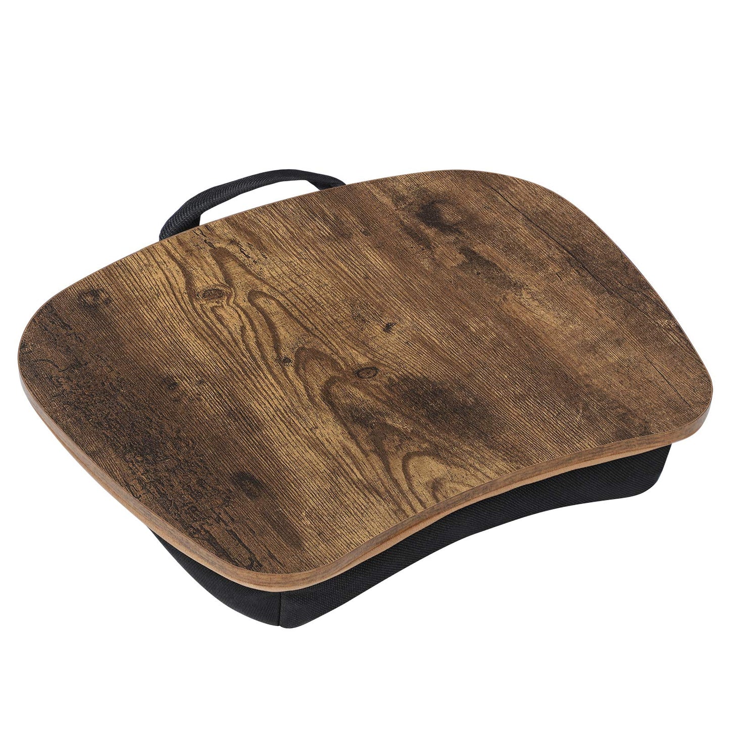 SONGMICS Lap Desk, Bed Tray, Laptop Table with Handle, Cushion, Rustic Brown ULLD109B01