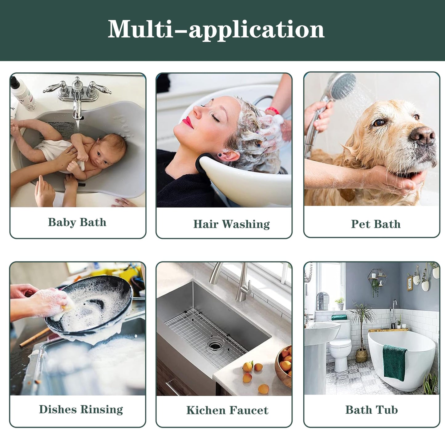 Tub faucet spayer attachment ,Bathtub Shower Head Sink-Faucet with 5 Adapters, 79" Hose for Pet Dog Rinse , Baby Bath & Hair washing , ON/OFF Extension for Tub Faucet, Utility Sink, Garden,Bathroom