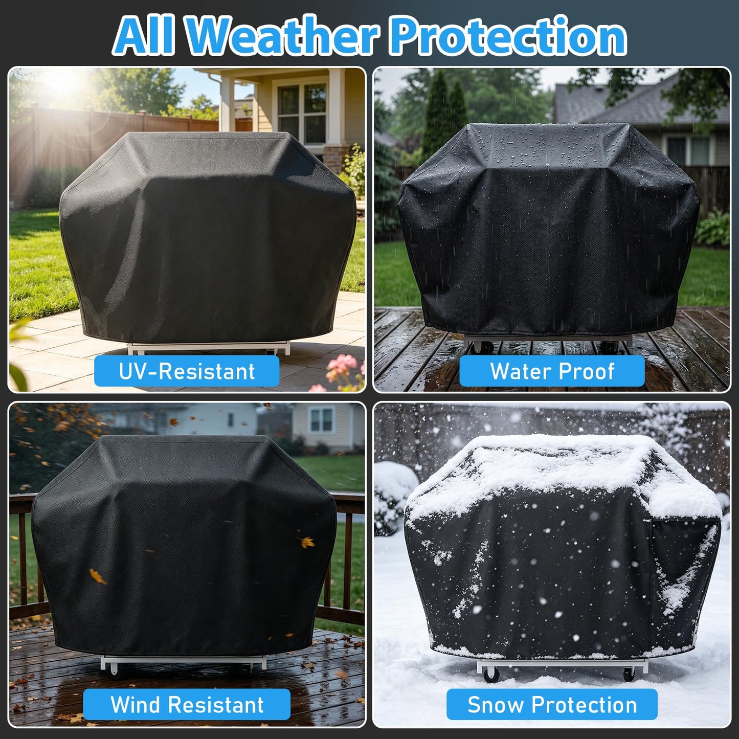 Utheer 60 Inch Grill Cover for Nexgrill 720-0830H 720-0888S 720-0888N 3, 4, 5 Burners Gas Grills, Dyna Glo DGF493PNP-D, for Weber Brinkmann CharBroil Jenn Air and More, Heavy Duty