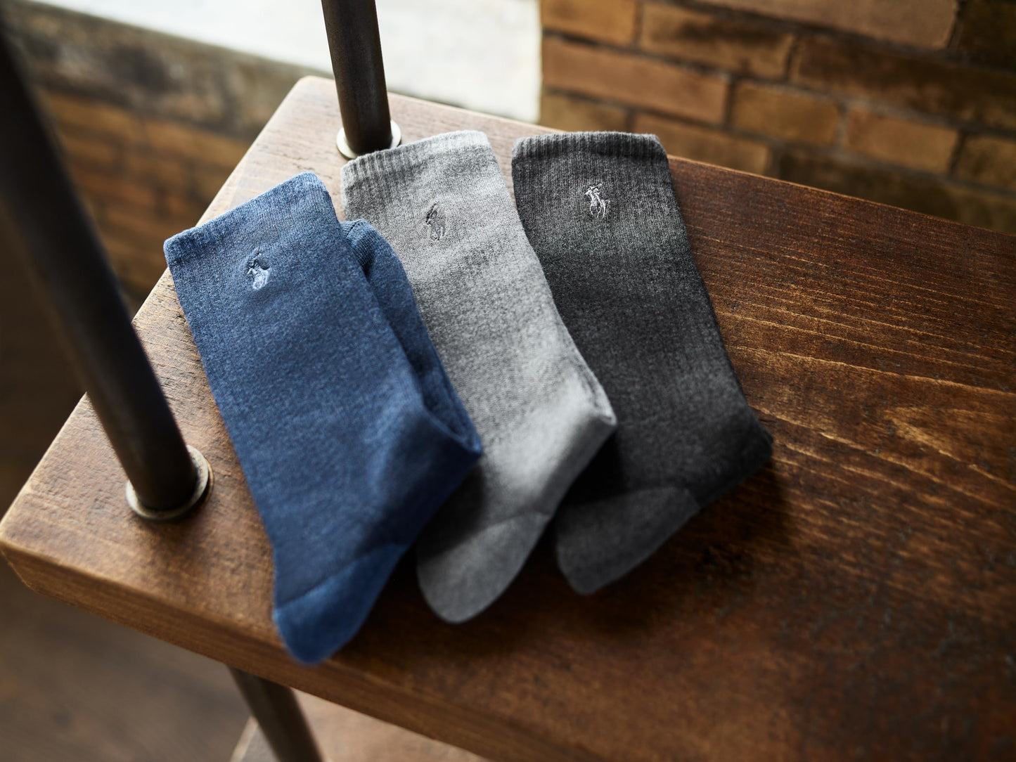 Polo Ralph Lauren Men's Ribbed Casual Crew Socks -3 Pair Pack- Cotton Comfort & Heel-toe Reinforcement, Oatmeal Heather, 6-12.5