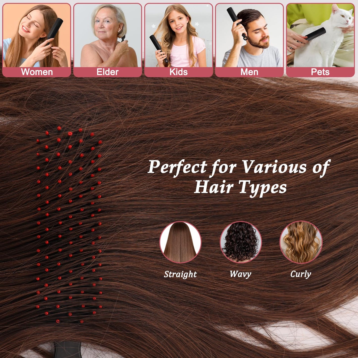 MAGDIY 120 Pack Hair Brushes Bulk for Women, Homeless Supplies Bulk, Travel Detangling Disposable Hair Brush Set, Individually Wrapped Hairbrushes Supplies for Hotel Charity Shelter Church (Black)