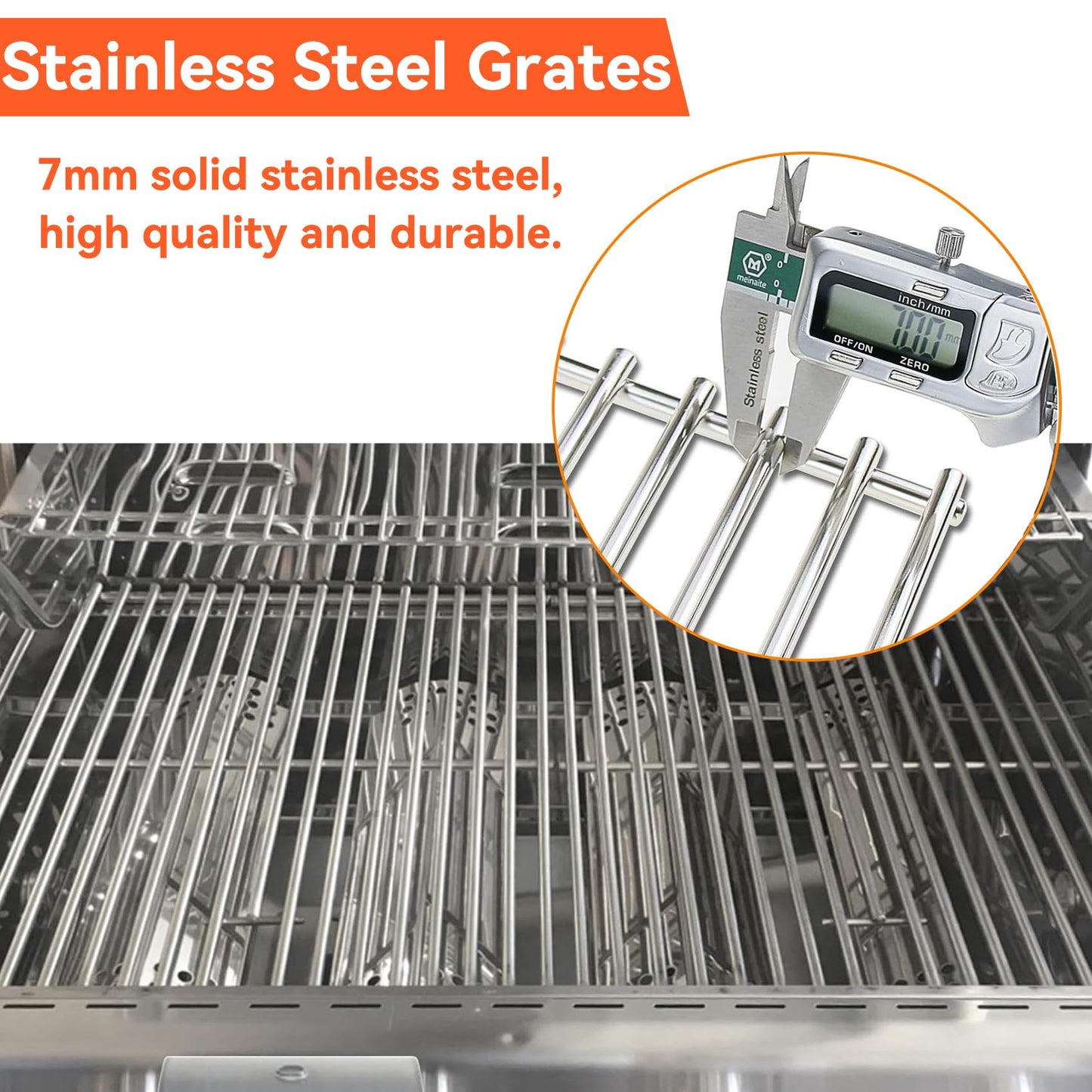 Cooking Grates for Nexgrill 720-0830H 720-0830D 720-0783E 720-0783C 720-0888 Grills 17 Inch Stainless Steel Cooking Grid Grate for Home Depot Nexgrill 4 and 5-Burner Gas Grill, 17" x 13 1/5" 2pcs