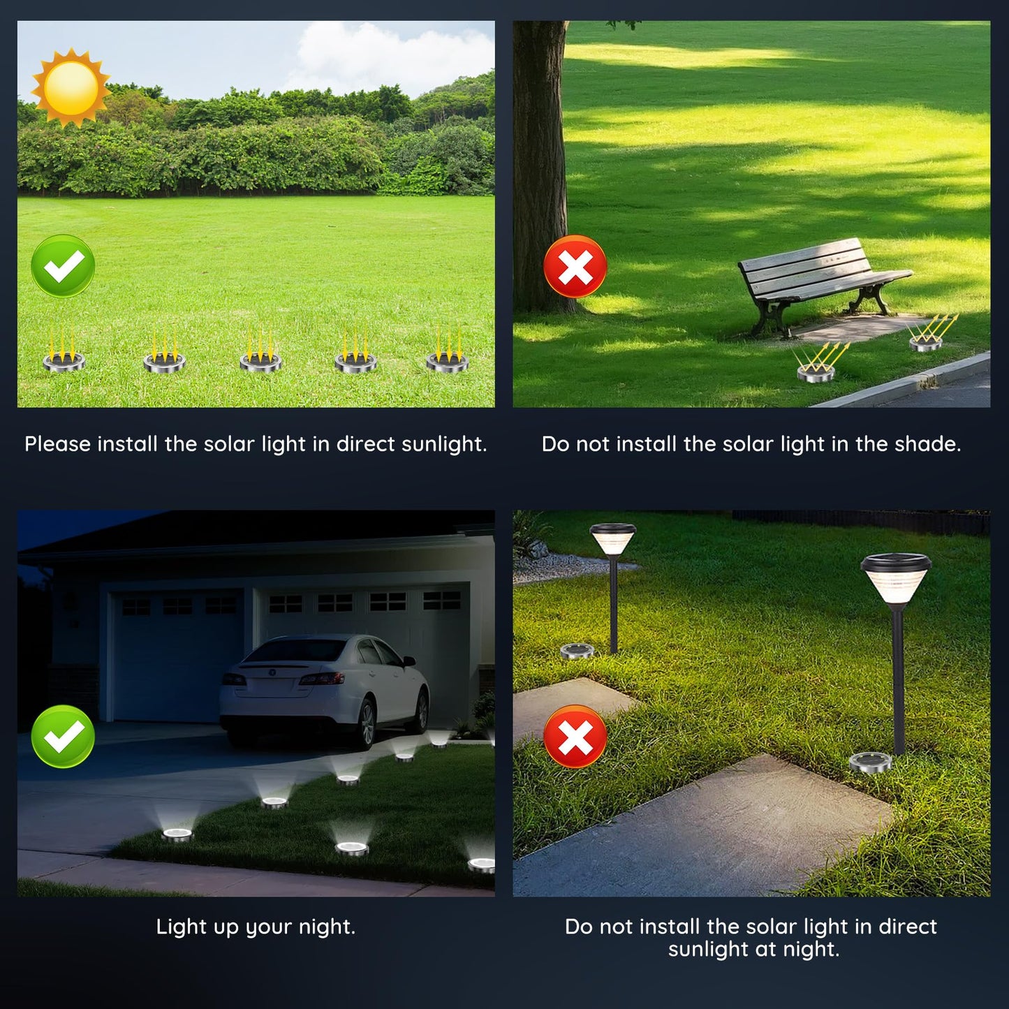 Solar Ground Lights Outdoor, 12 Pack Solar Lights Outdoor Waterproof, Mini Flat Solar-Powered Garden Light, Landscape Lighting for Garden Yard Lawn Pathway Walkway Driveway Backyard Decor, Cold White